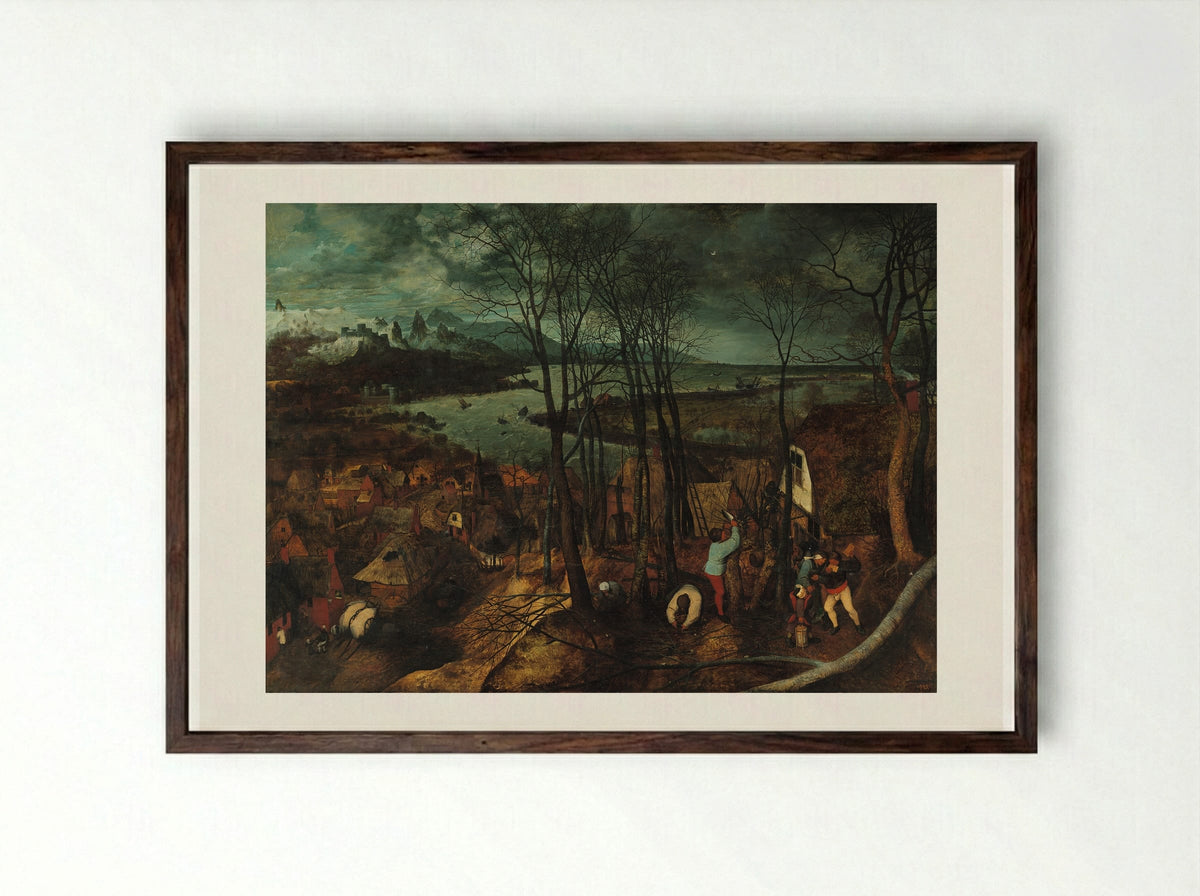 The Gloomy Day - Pieter Bruegel the Elder - Framed Print Dark Wood