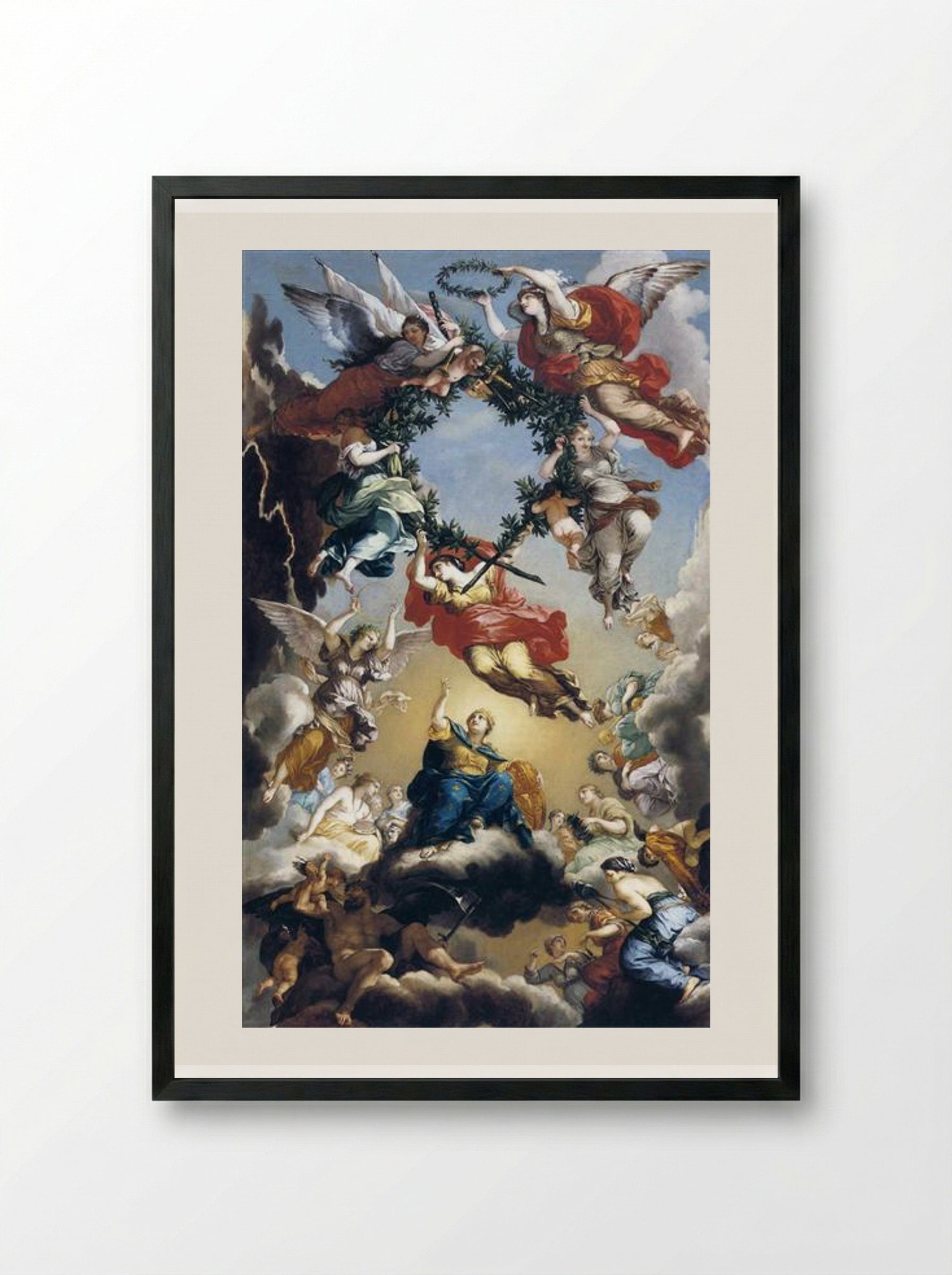 The Glorification of the Government of Burgundy - Pierre-Paul Prud'hon - Framed Print Black