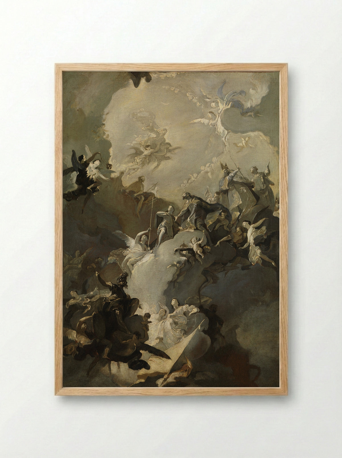 The Glorification of the Royal Hungarian Saints - Franz Anton Maulbertsch - Framed Print Wood