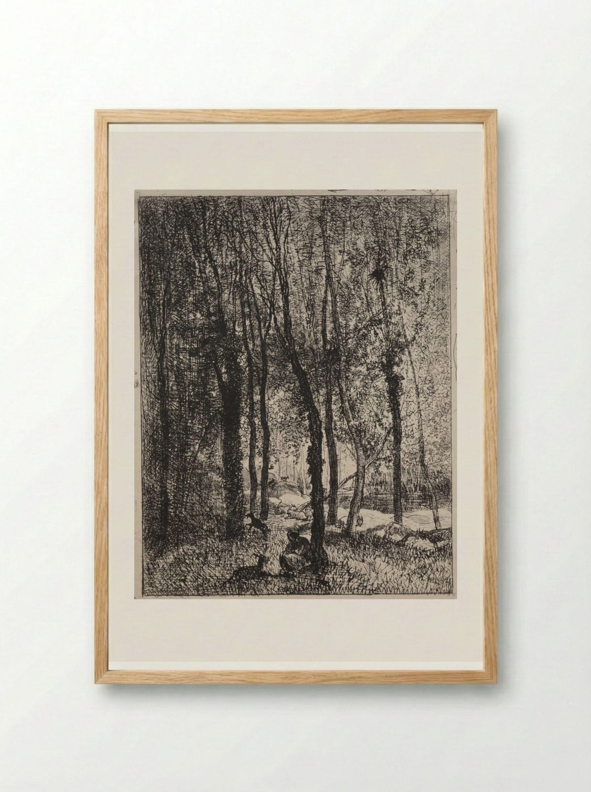 The Goatherd Girl - Charles François Daubigny - Framed Print Wood