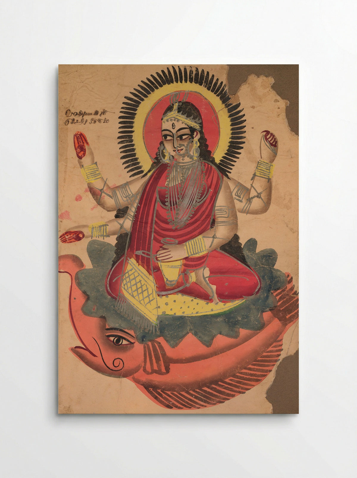 The Goddess Ganga - Kalighat School - Poster