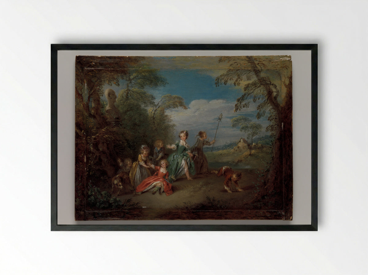The Golden Age - Jean-Baptiste Joseph Pater - Framed Print Black