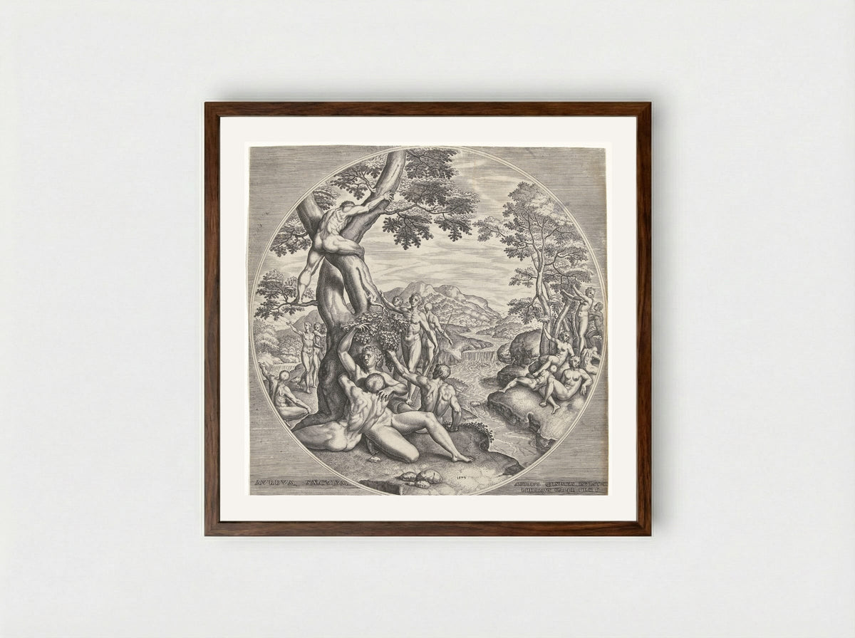 The Golden Age - Philips Galle - Framed Print Dark Wood