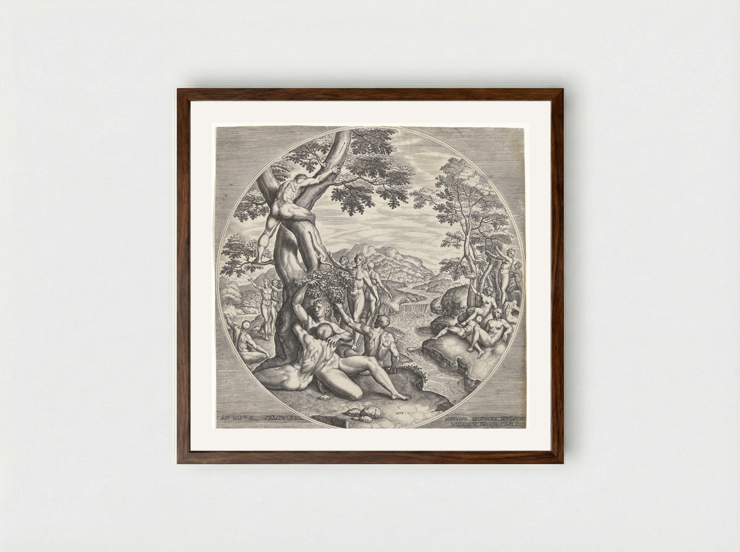 The Golden Age - Philips Galle - Framed Print Dark Wood