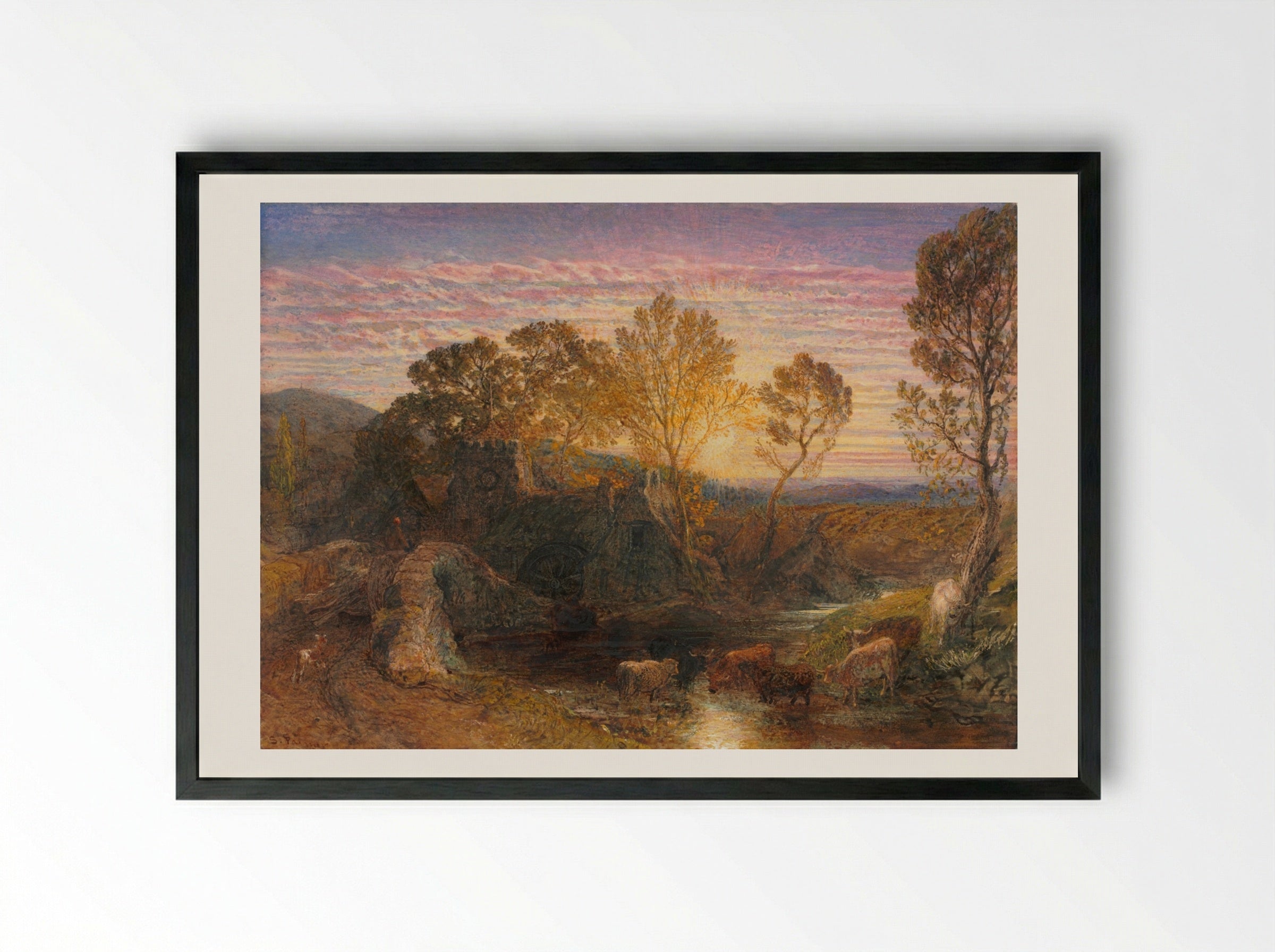 The Golden Hour - Samuel Palmer - Framed Print Black