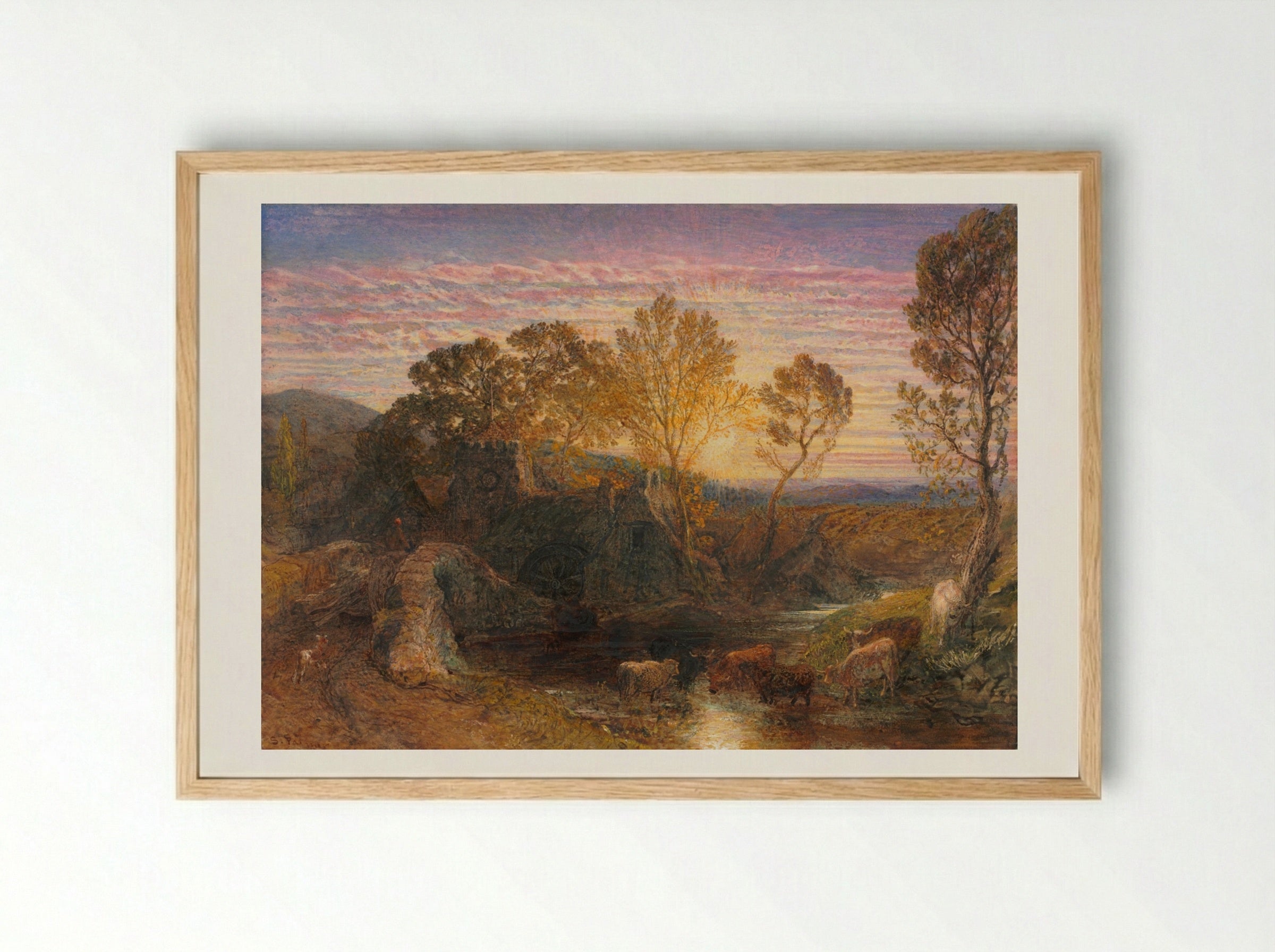 The Golden Hour - Samuel Palmer - Framed Print Wood