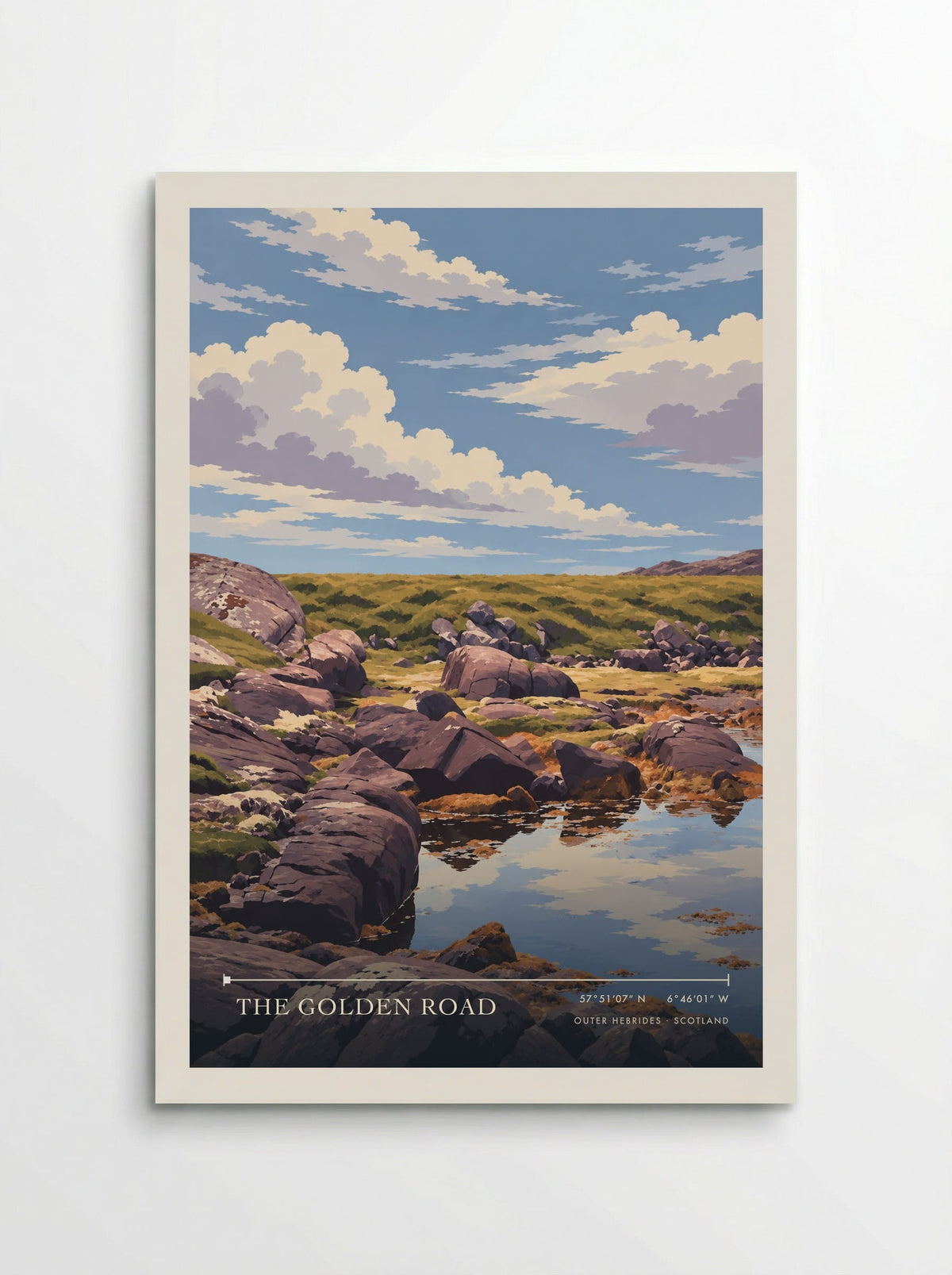 The Golden Road, Outer Hebrides | Travel Poster - Poster