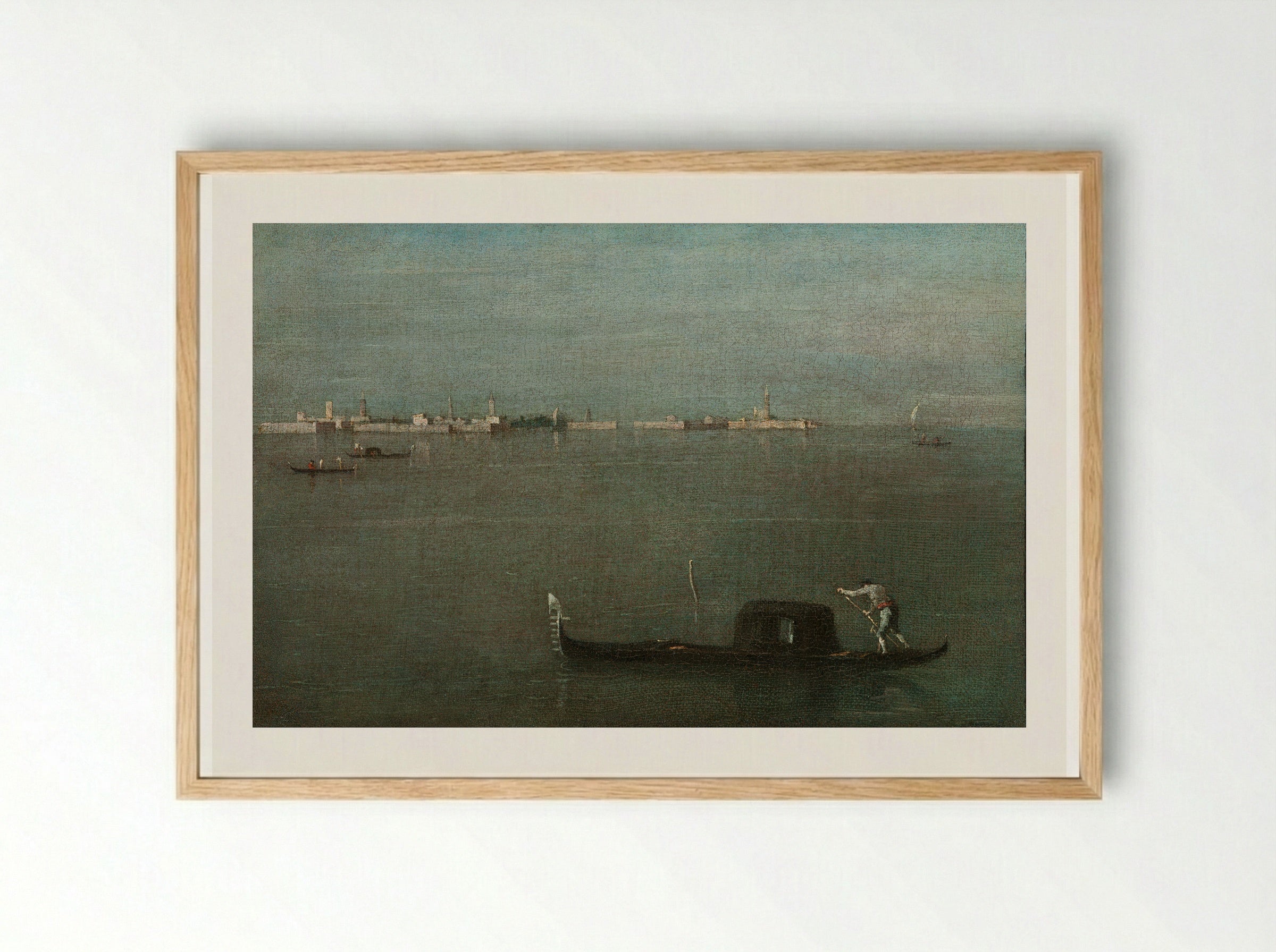 The Gondola on the Lagoon - Francesco Guardi - Framed Print Wood
