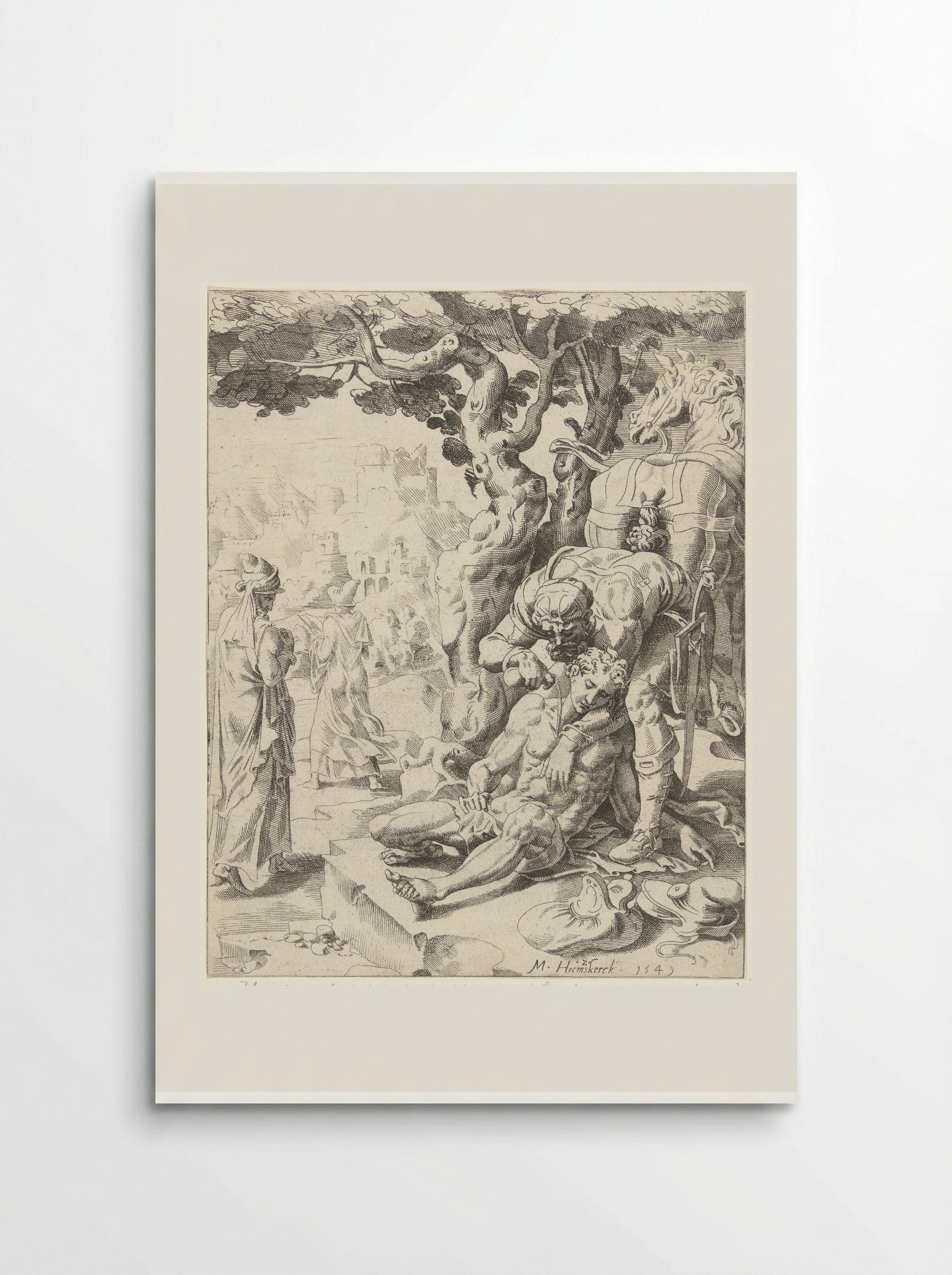 The Good Samaritan Tending the Wounds - Dirck Volckertsz. Coornhert - Poster