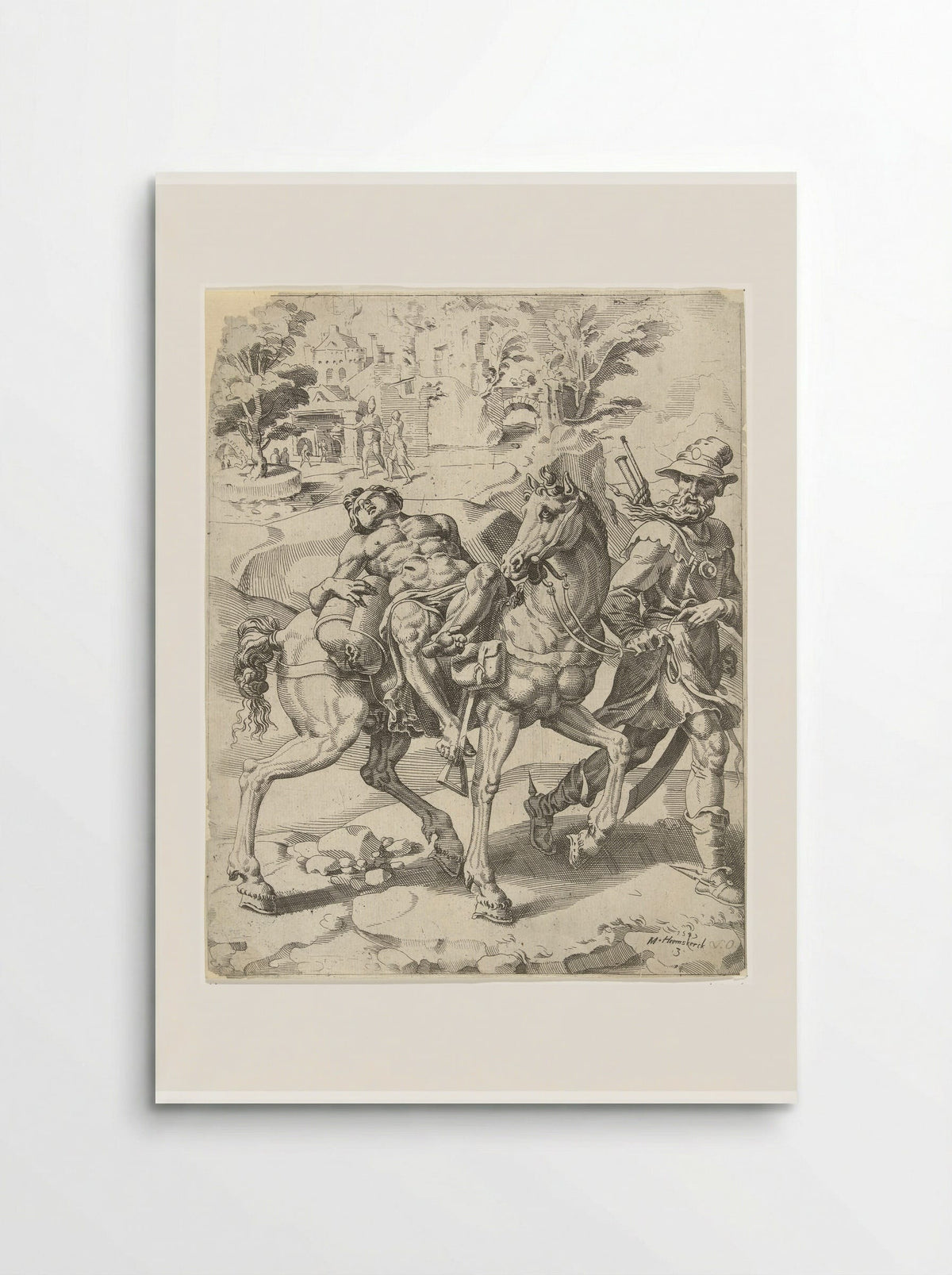 The Good Samaritan: The Journey to the Inn - Dirck Volckertsz. Coornhert - Poster