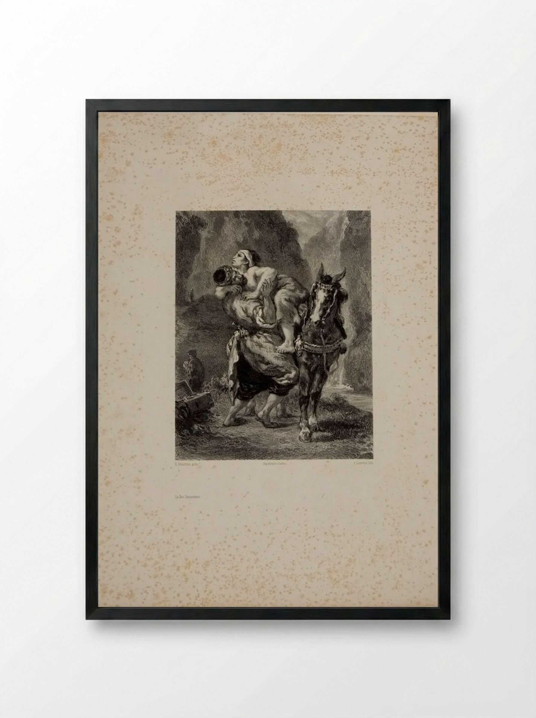 The Good Samaritan - Jules Joseph Augustin Laurens - Framed Print Black