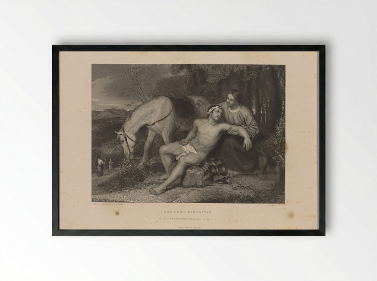 The Good Samaritan - Samuel Smith - Framed Print Black