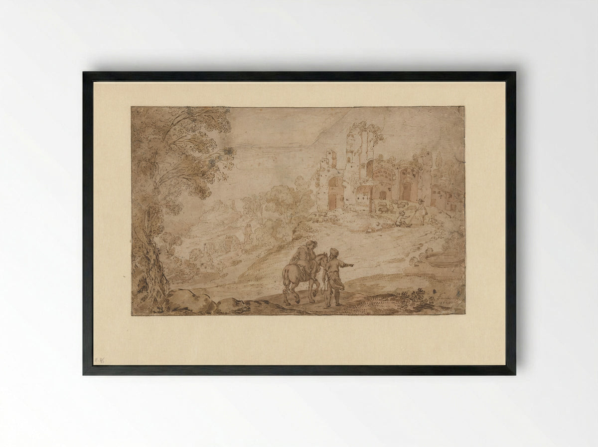 The Good Samaritan - Lambert Jacobsz - Framed Print Black