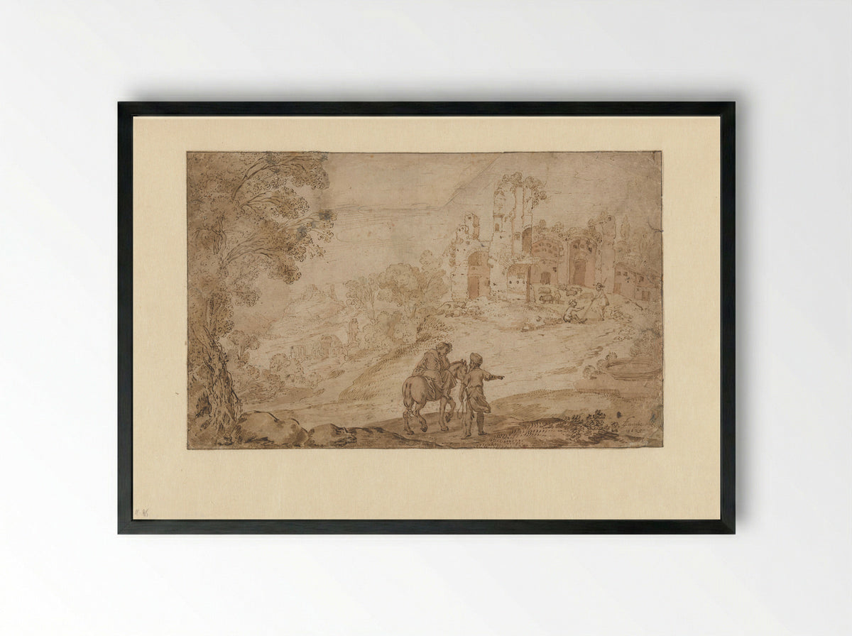 The Good Samaritan - Lambert Jacobsz - Framed Print Black