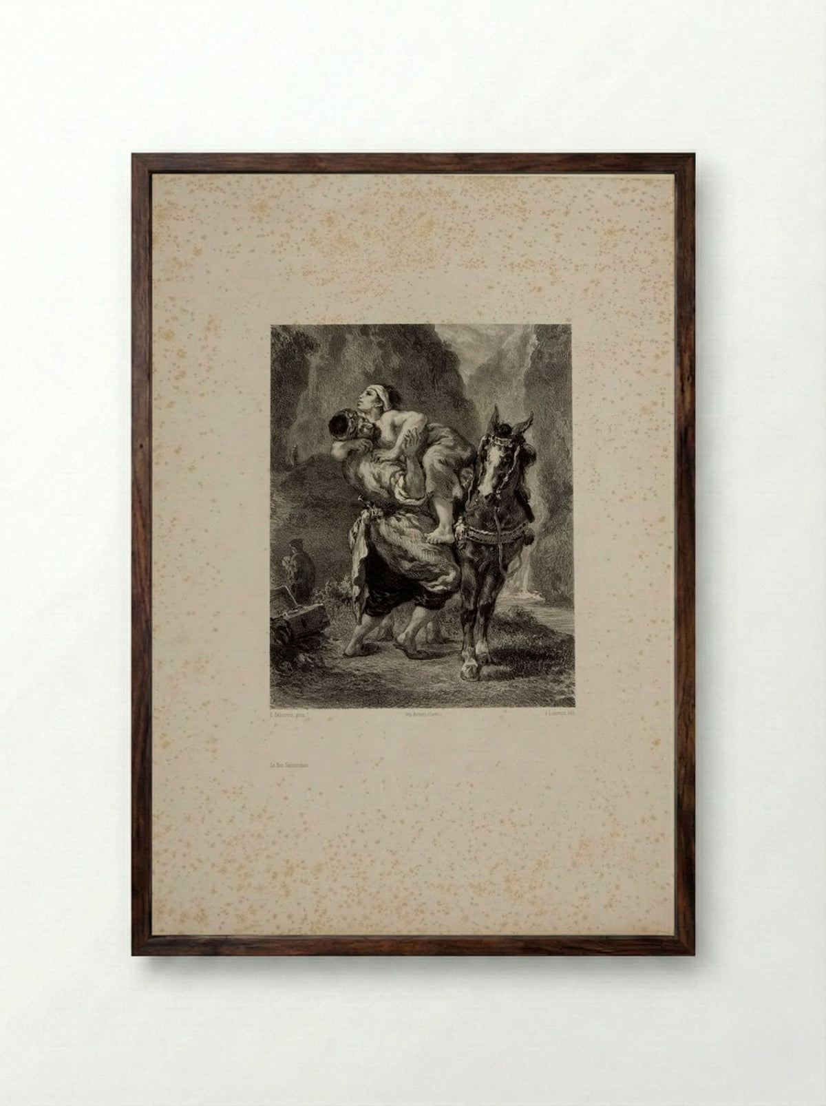 The Good Samaritan - Jules Joseph Augustin Laurens - Framed Print Dark Wood