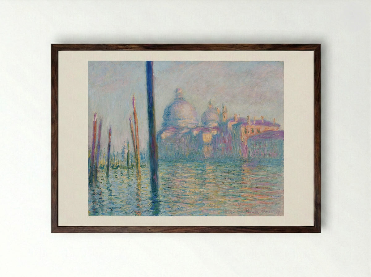 The Grand Canal - Claude Monet - Framed Print Dark Wood