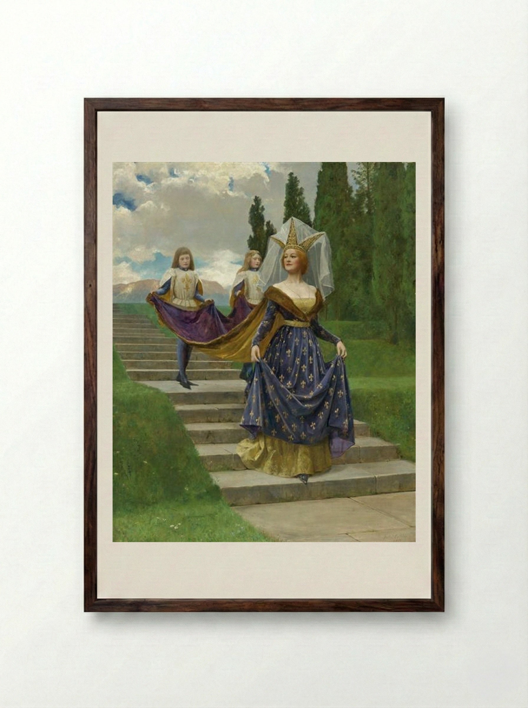 The Grand Lady - John Collier - Framed Print Dark Wood