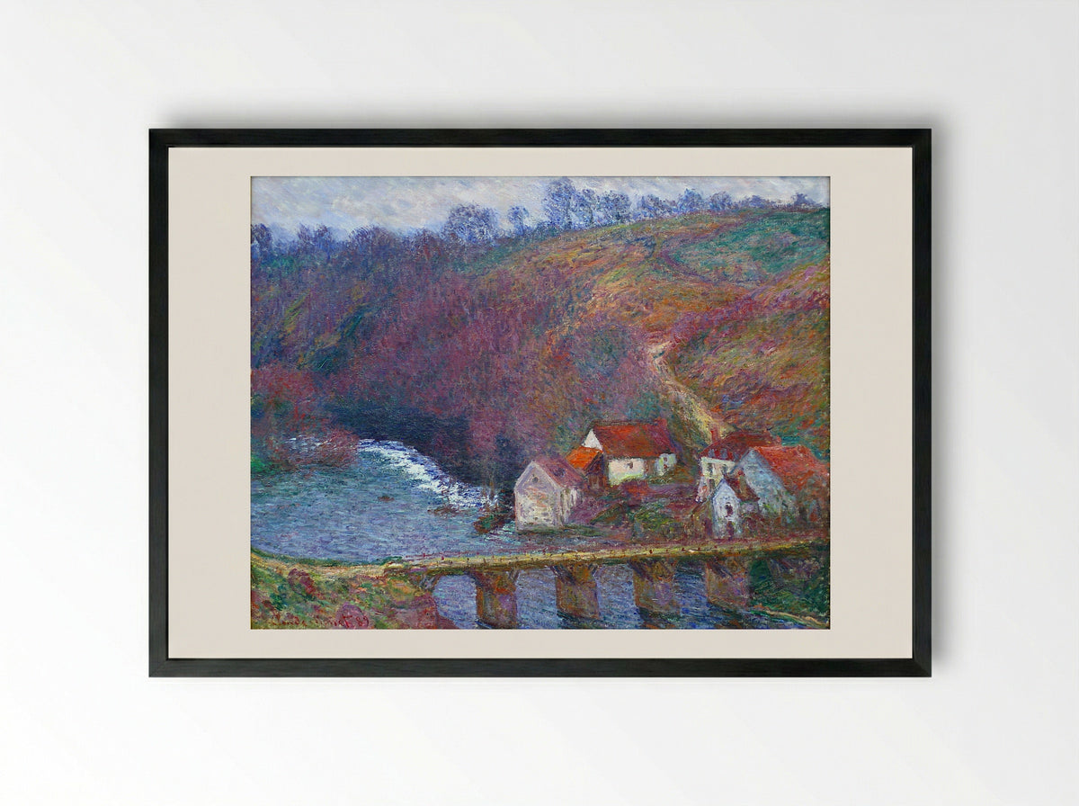The Grande Creuse by the Bridge at Vervy - Claude Monet - Framed Print Black