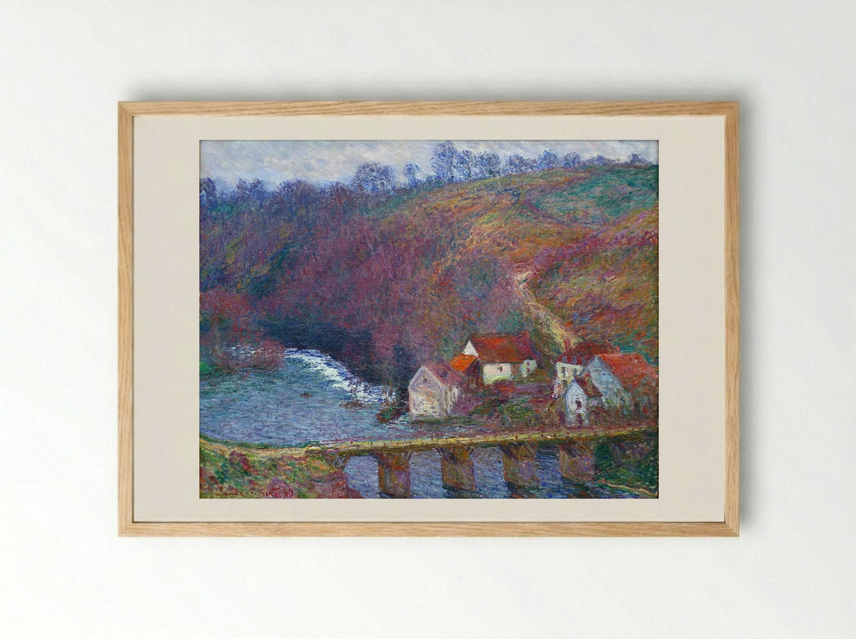 The Grande Creuse by the Bridge at Vervy - Claude Monet - Framed Print Wood