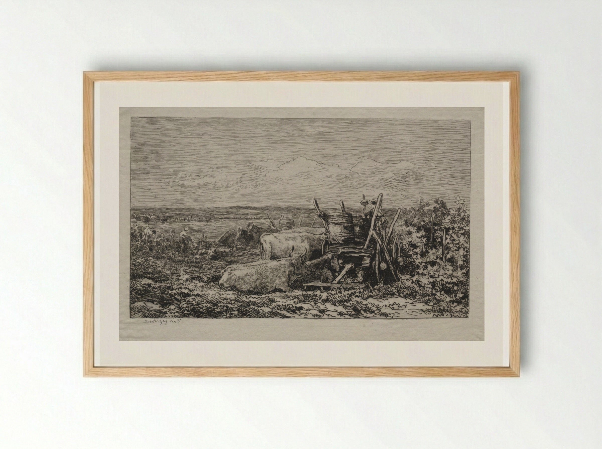The Grape Harvest - Charles-François Daubigny - Framed Print Wood