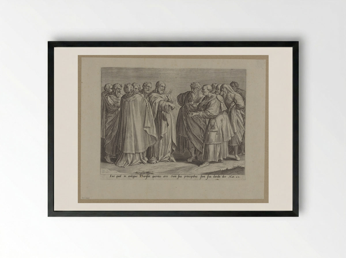 The Great Commandment - Hans Collaert the Elder - Framed Print Black