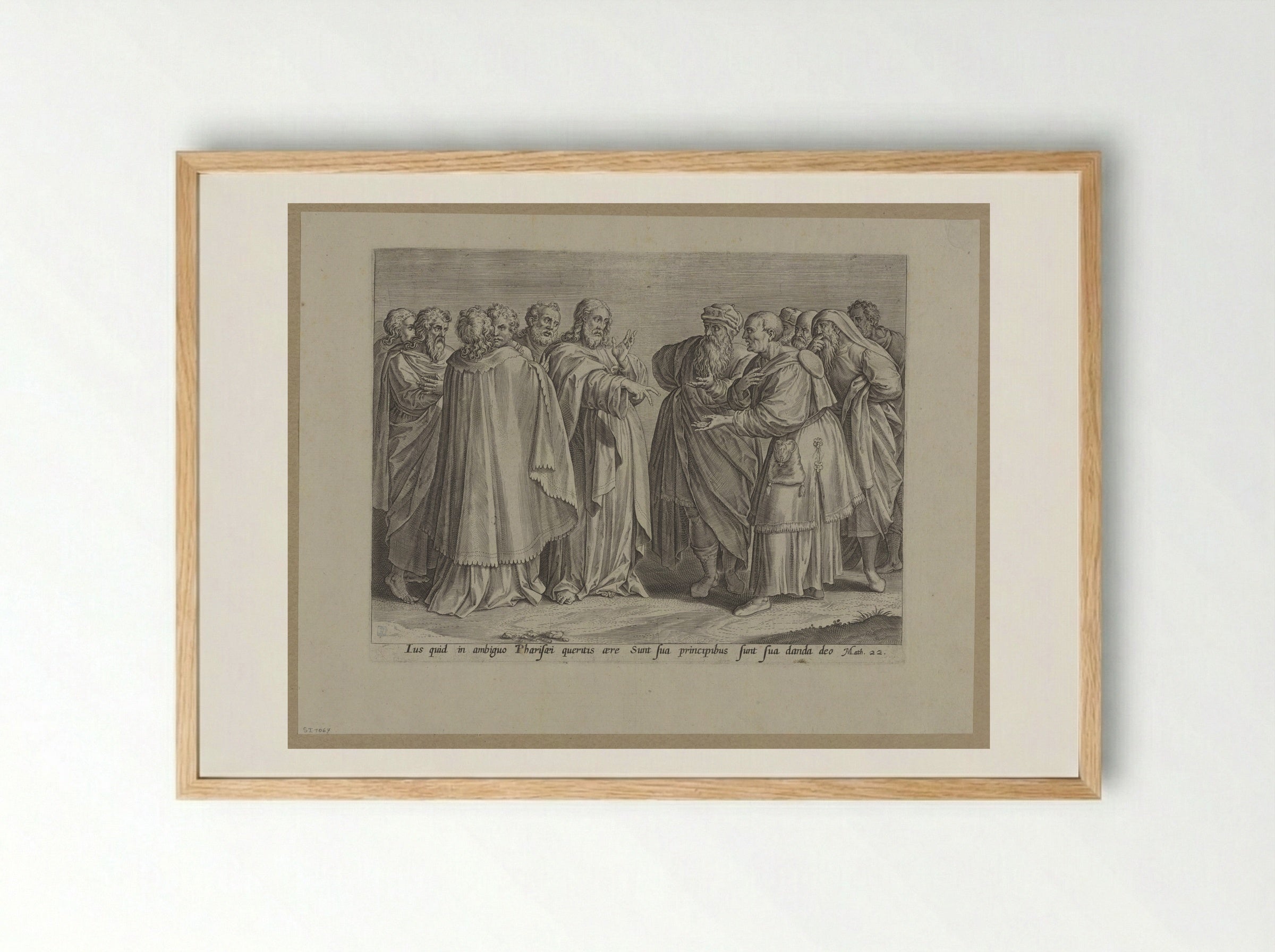 The Great Commandment - Hans Collaert the Elder - Framed Print Wood