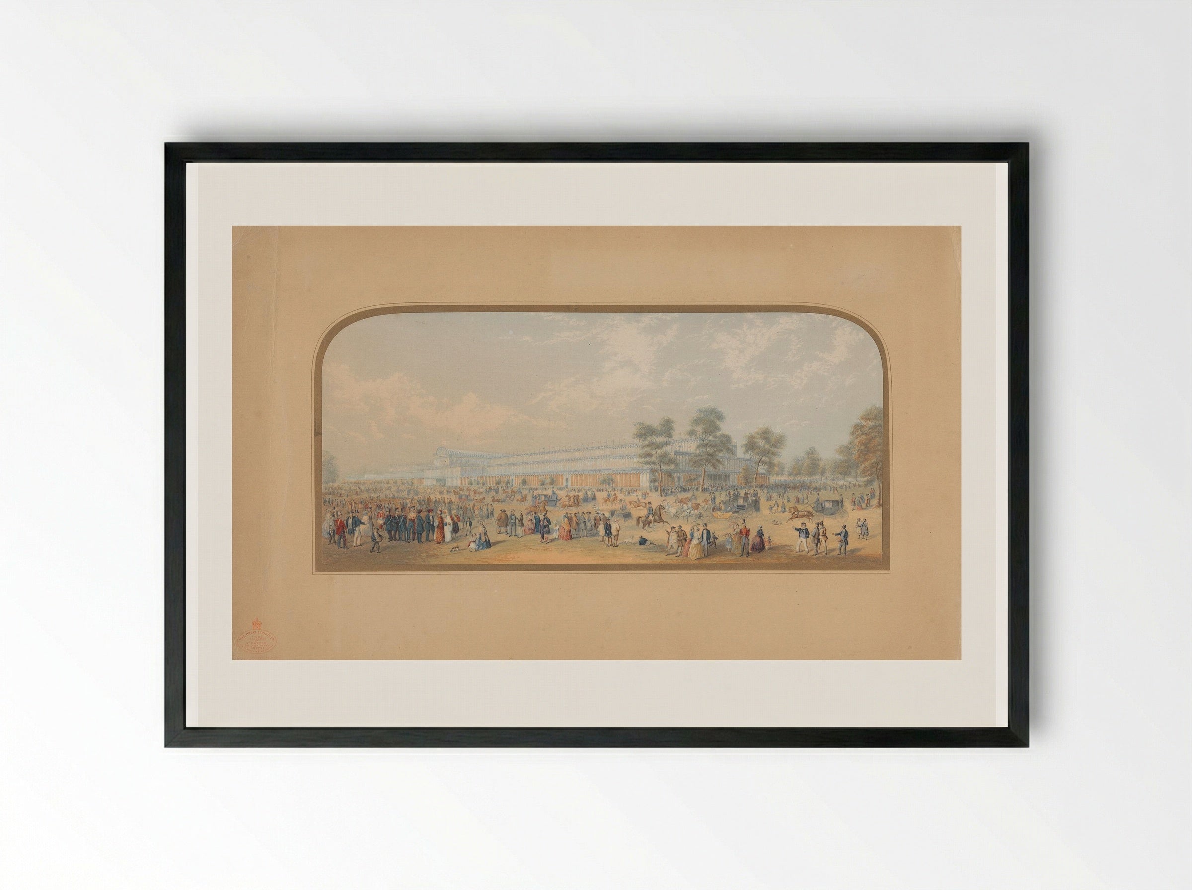 The Great Exhibition (Exterior) - George Baxter - Framed Print Black