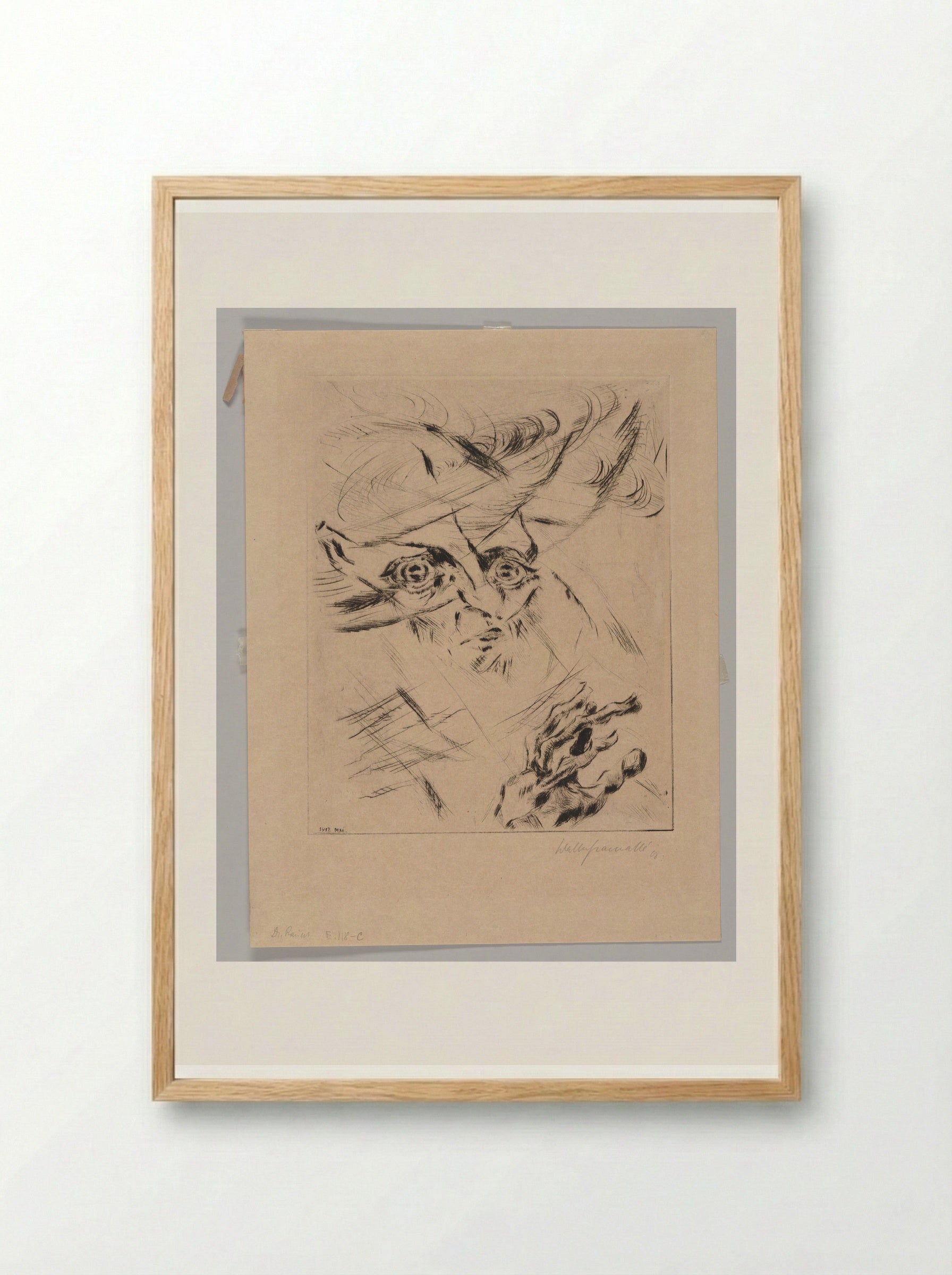 The Great Fear - Walter Gramatté - Framed Print Wood