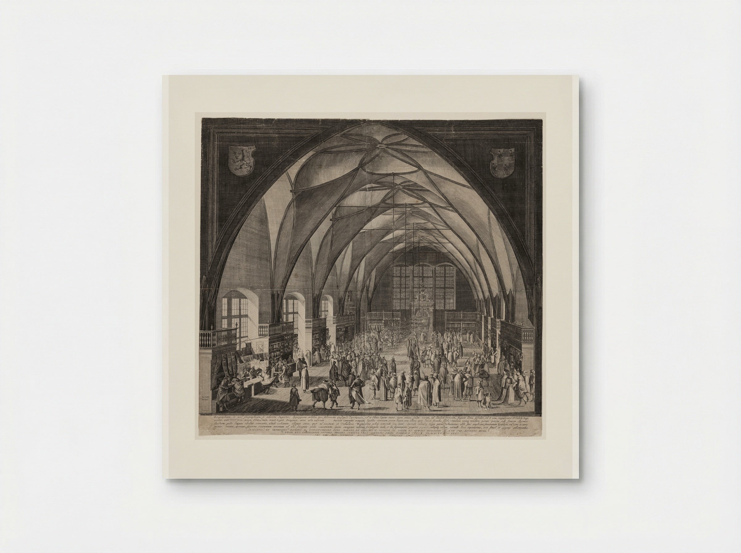 The Great Hall of the Castle at Prague, with the Annual Fair - Aegidius Sadeler II - Poster