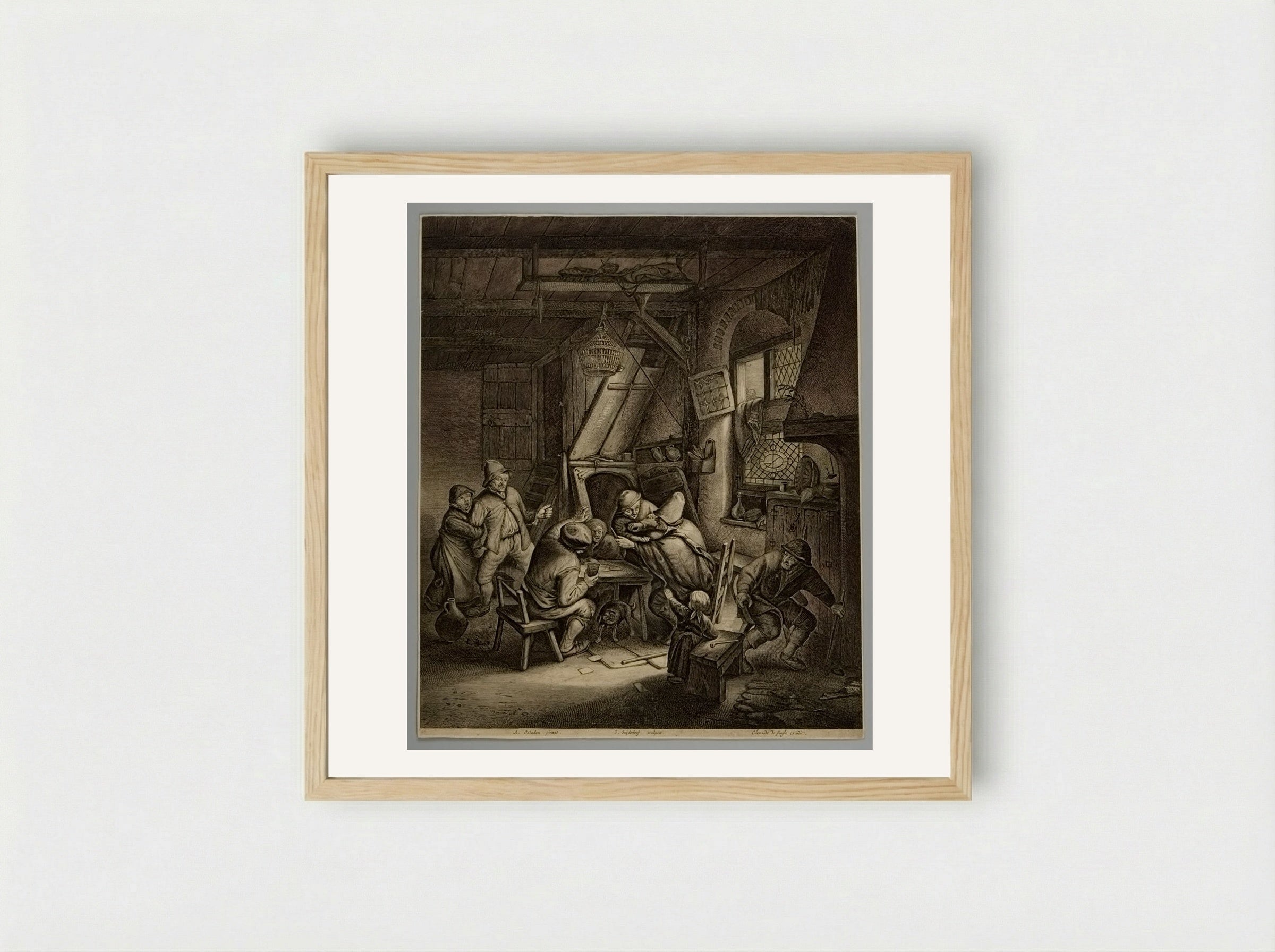 The Great Knife-Fight - Jonas Suyderhoef - Framed Print Wood