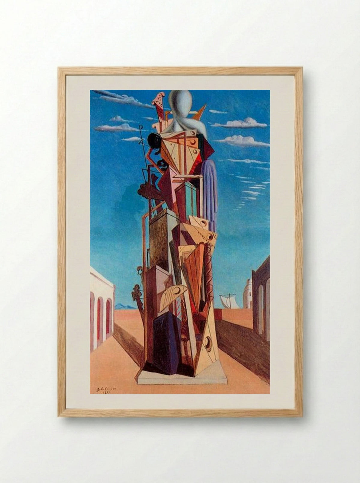The Great Machine - Giorgio de Chirico - Framed Print Wood