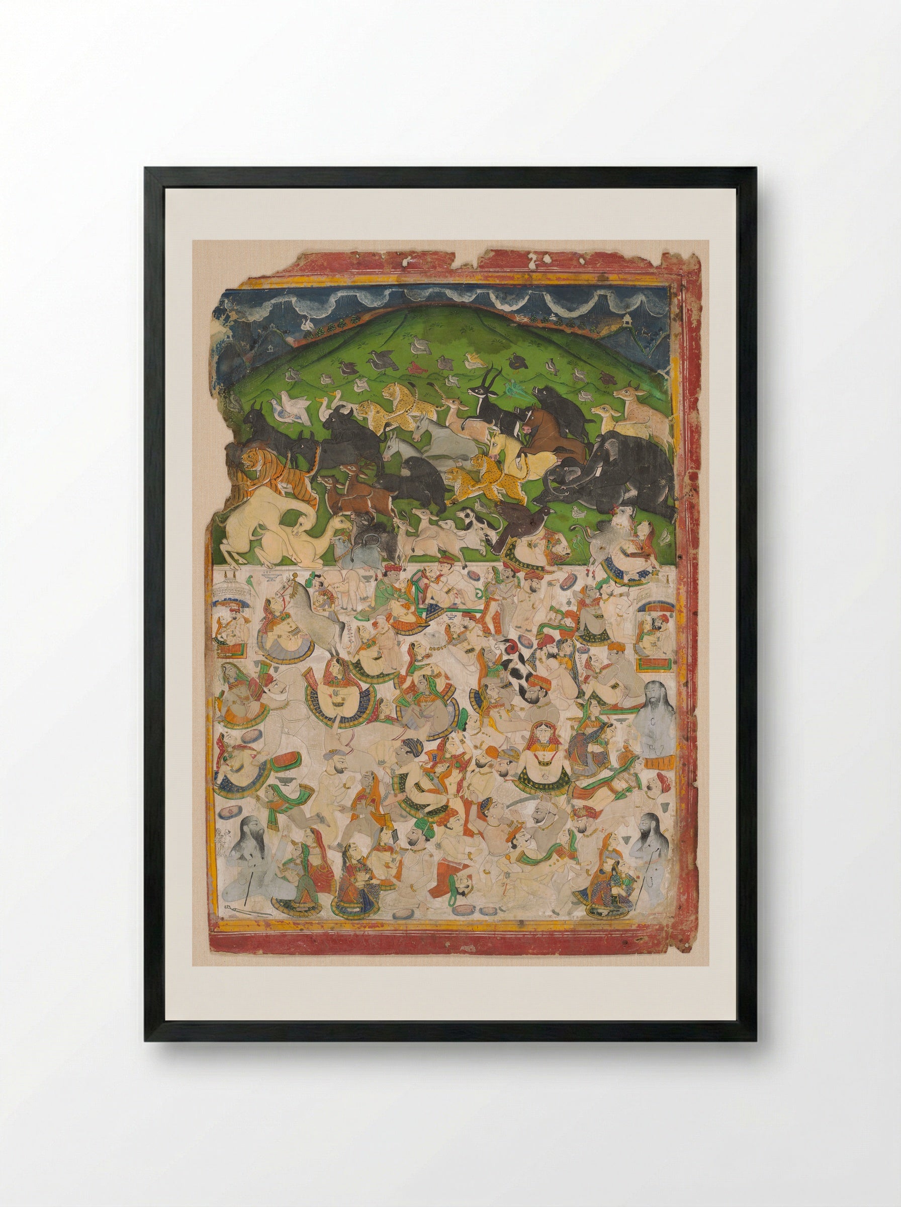The Great Orgy of Maharao Shatru Sal II - Unknown Artist - Framed Print Black
