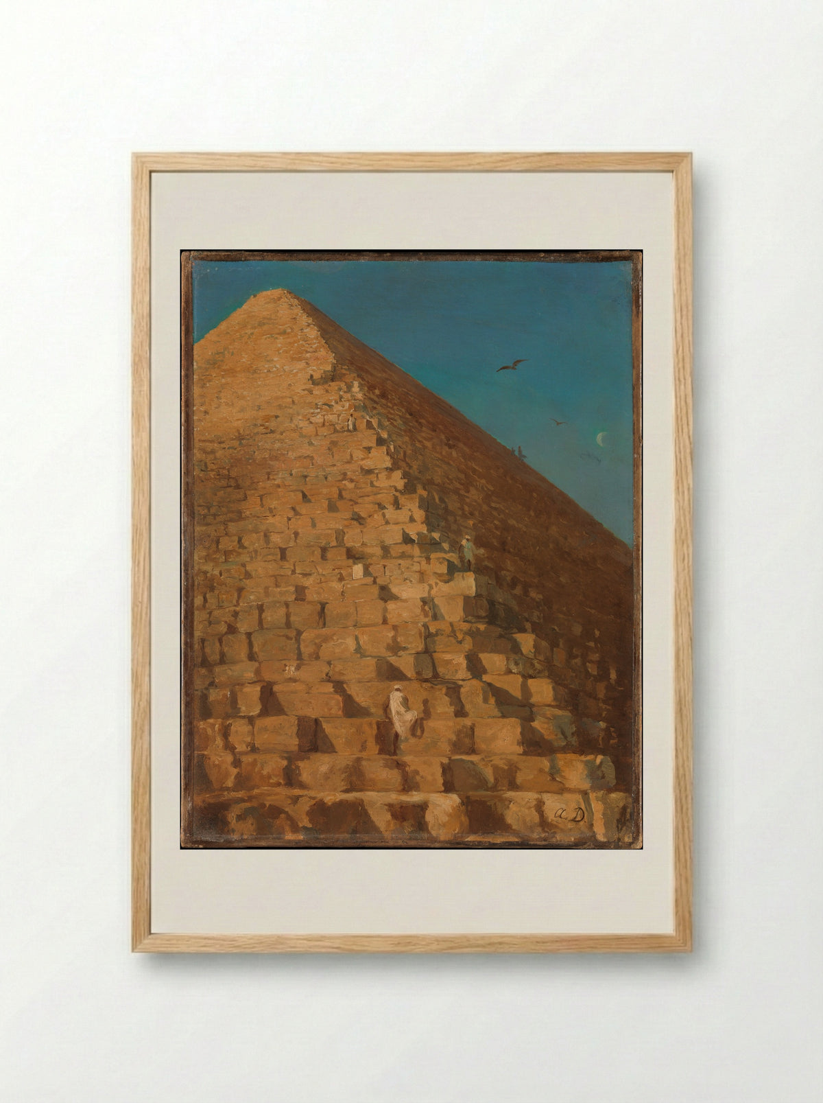 The Great Pyramid, Giza - Adrien Dauzats - Framed Print Wood