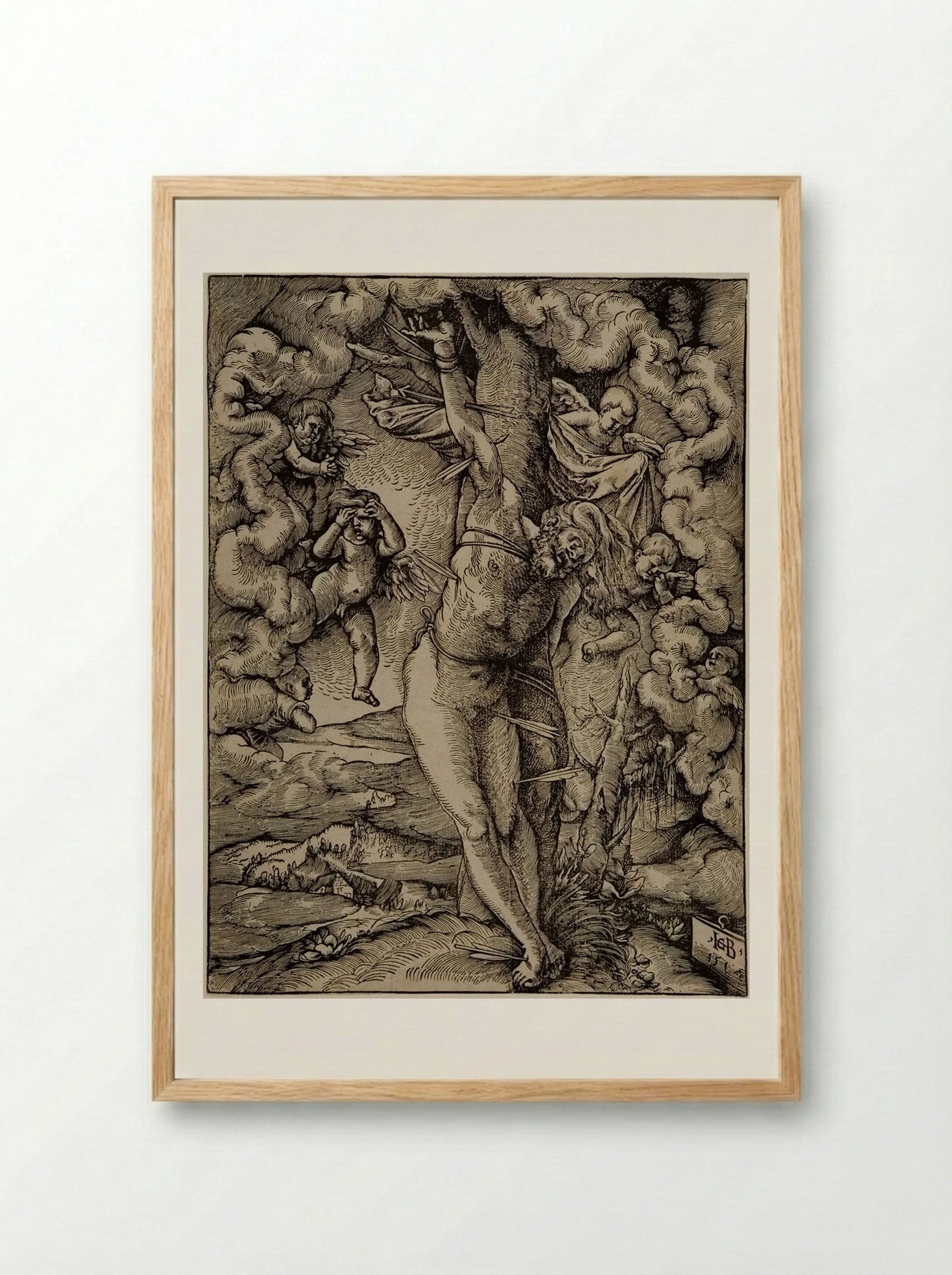 The Great Saint Sebastian - Hans Baldung Grien - Framed Print Wood