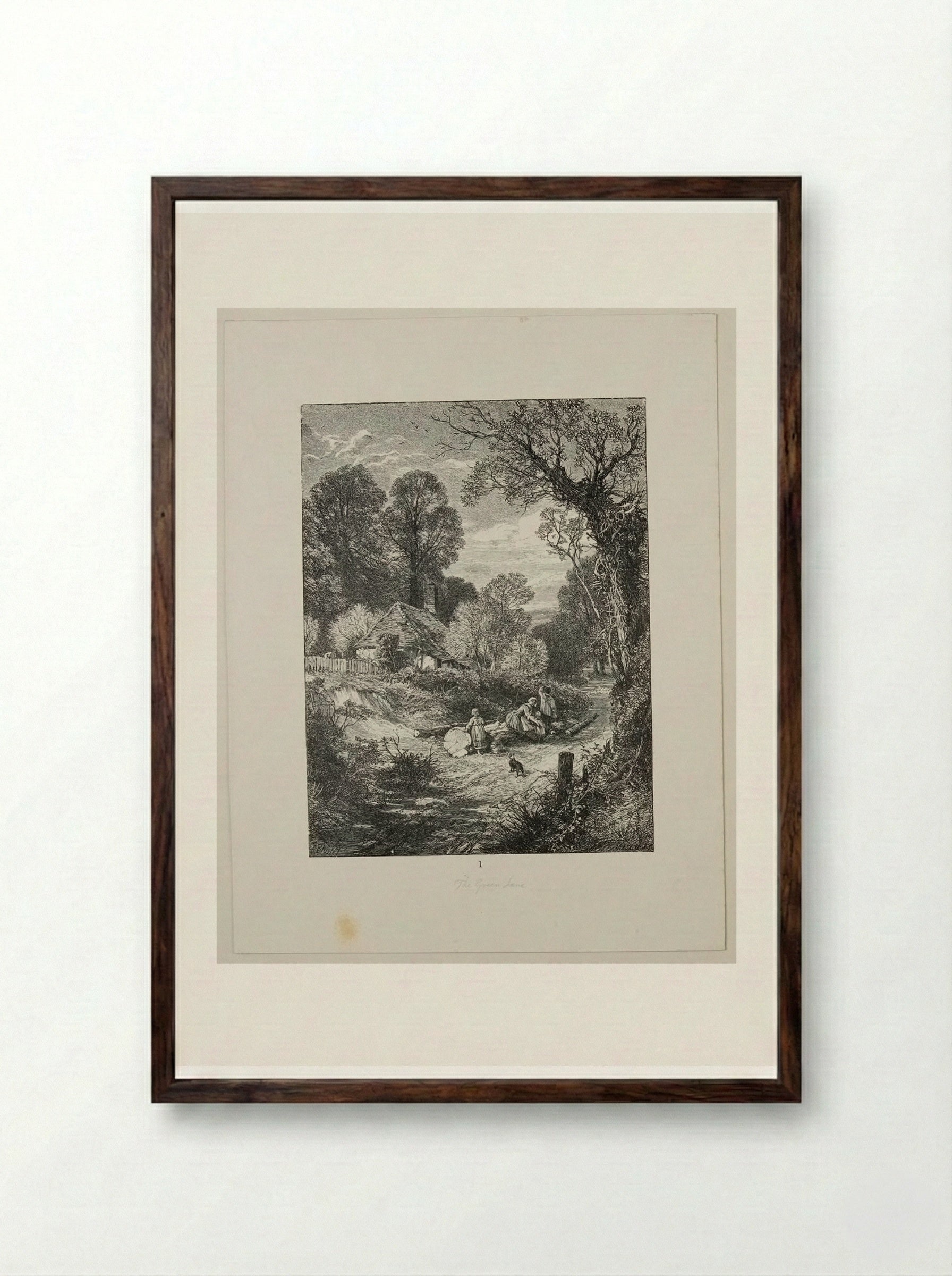 The Green Lane - Edward Dalziel - Framed Print Dark Wood