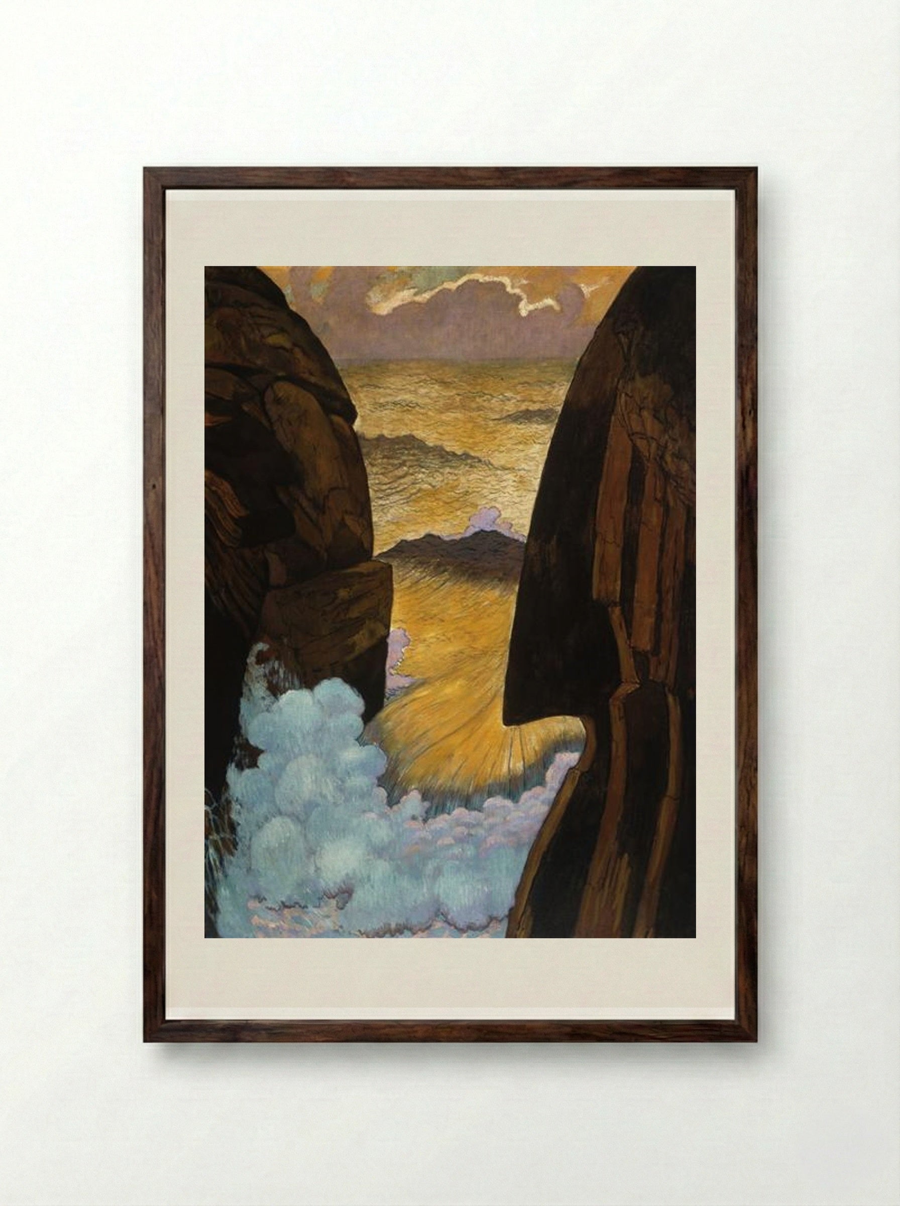 The Green Wave, Vorhor - Georges Lacombe - Framed Print Dark Wood