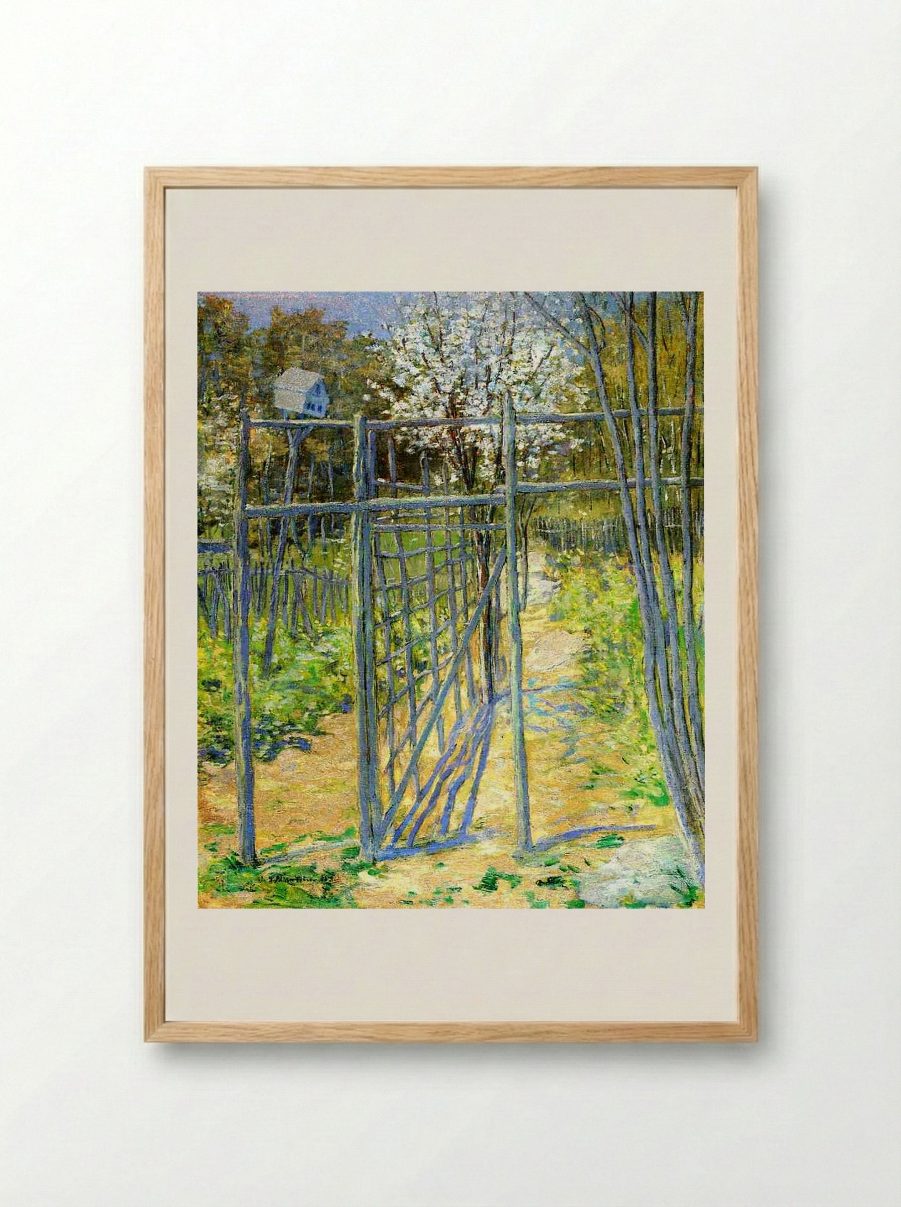 The Grey Trellis - Julian Alden Weir - Framed Print Wood