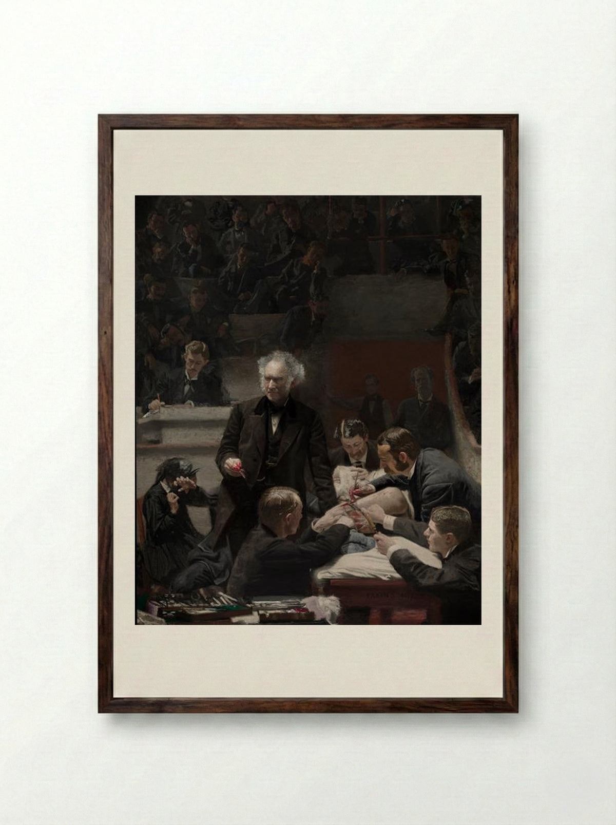 The Gross Clinic - Thomas Eakins - Framed Print Dark Wood