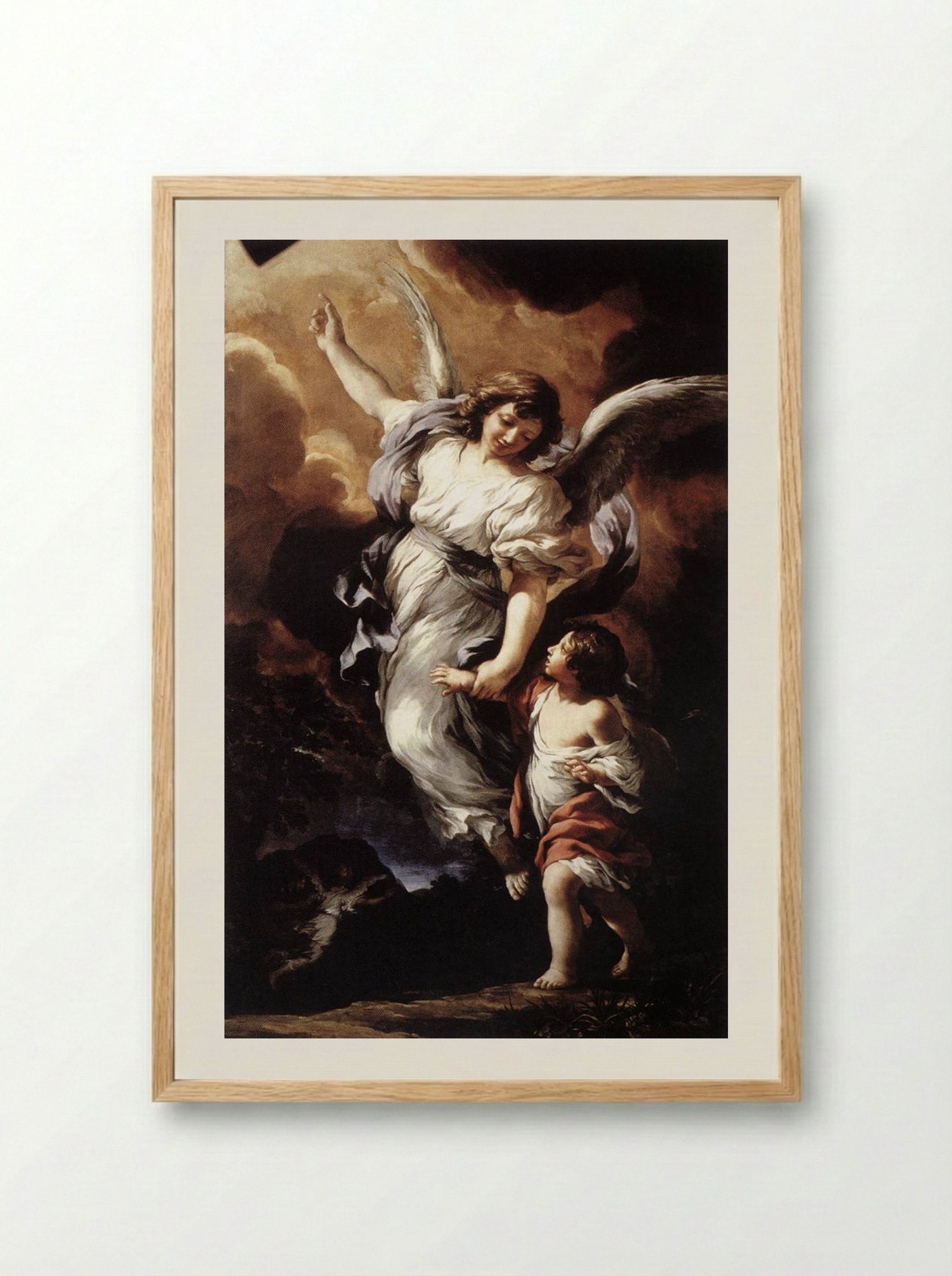 The Guardian Angel - Pietro da Cortona - Framed Print Wood