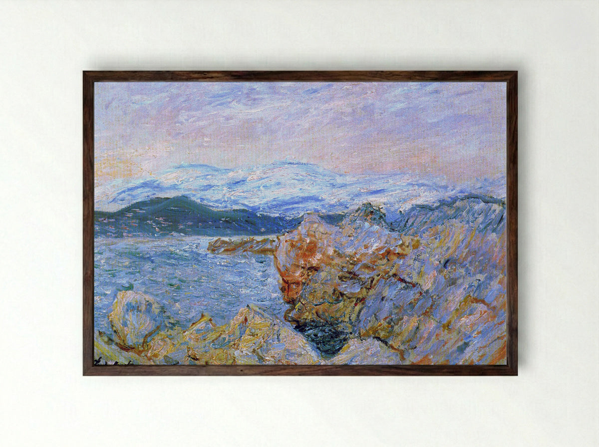 The Gulf Juan at Antibes - Claude Monet - Framed Print Dark Wood