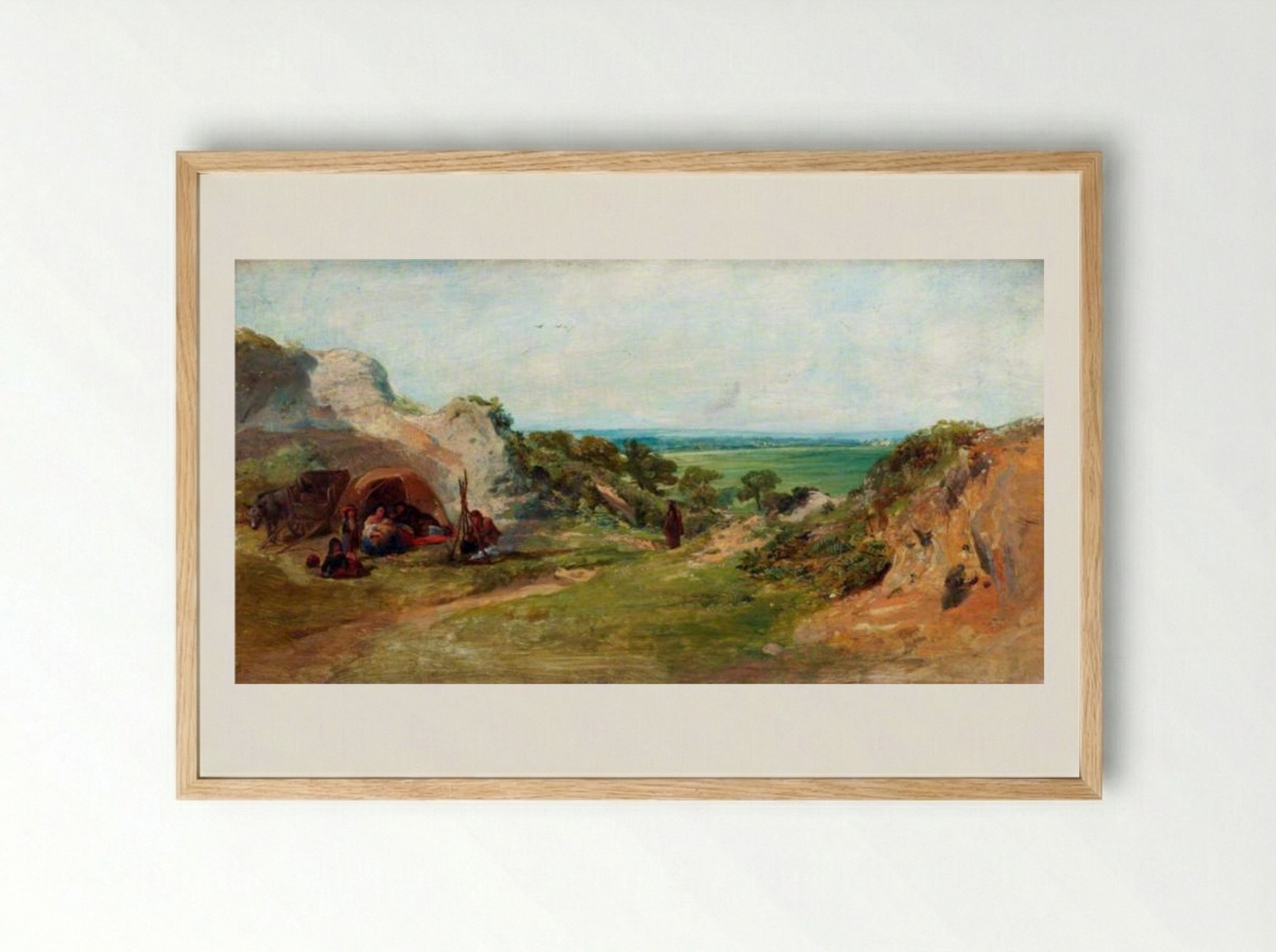 The Gypsy Camp - William Collins - Framed Print Wood