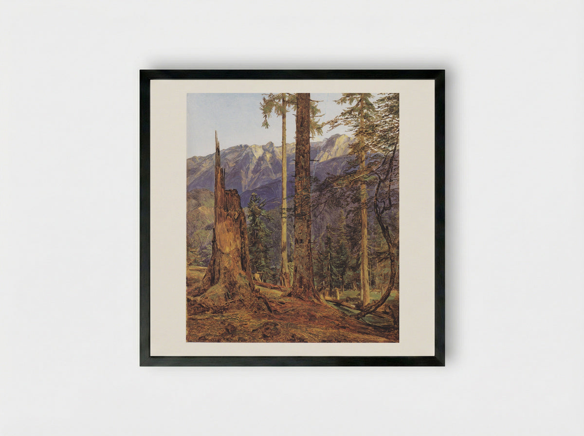 The Höllengebirge at Ischl - Ferdinand Georg Waldmüller - Framed Print Black