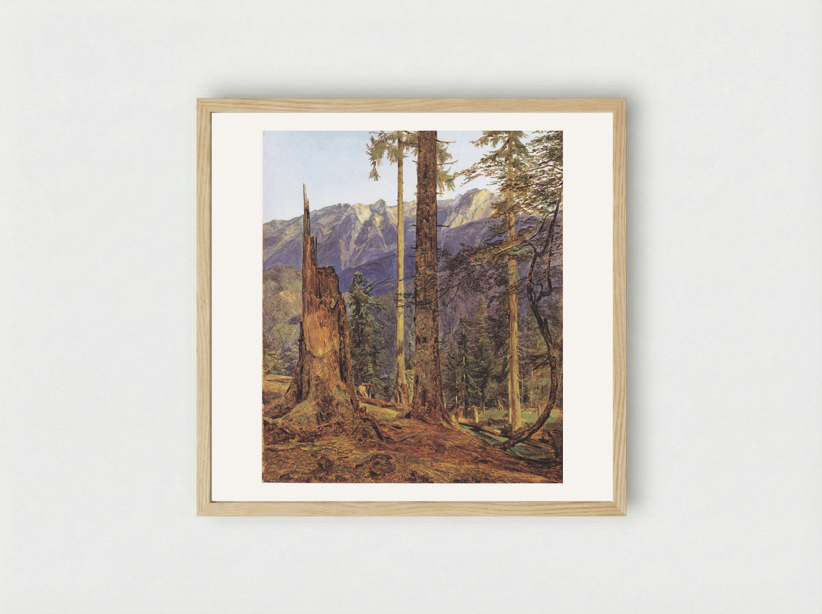 The Höllengebirge at Ischl - Ferdinand Georg Waldmüller - Framed Print Wood