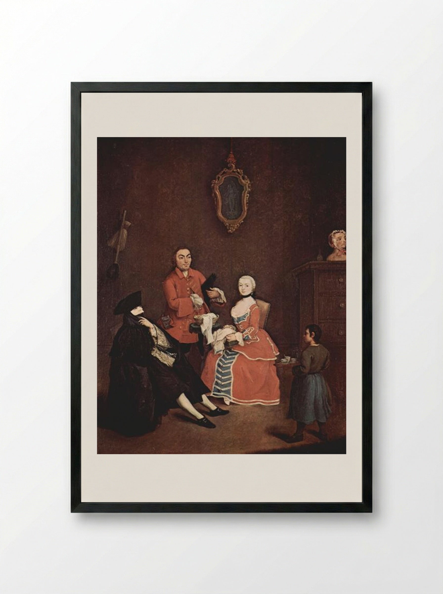 The Hairdresser - Pietro Longhi - Framed Print Black