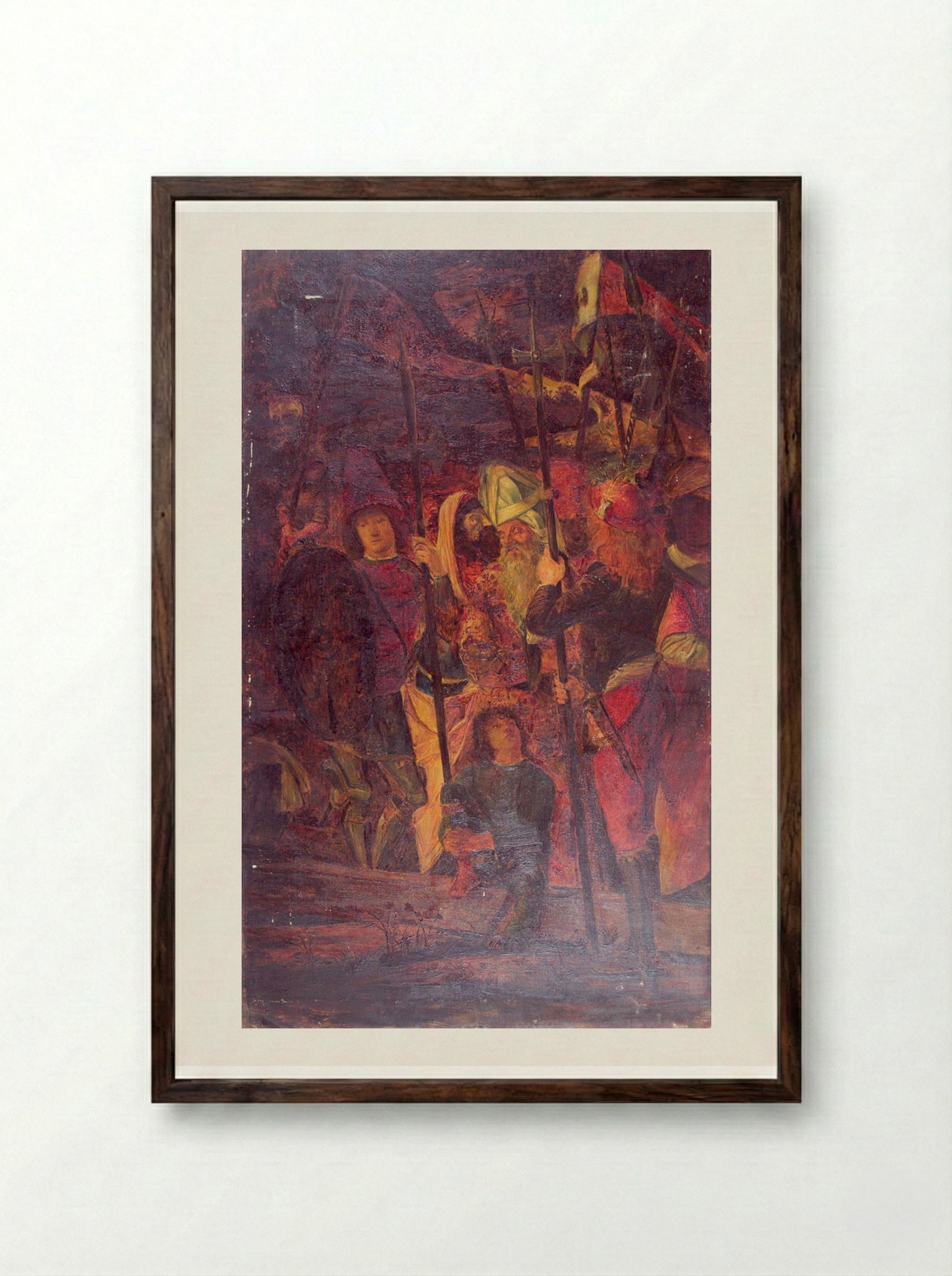 The Halbardiers, after Carpaccio - Joseph Lindon Smith - Framed Print Dark Wood