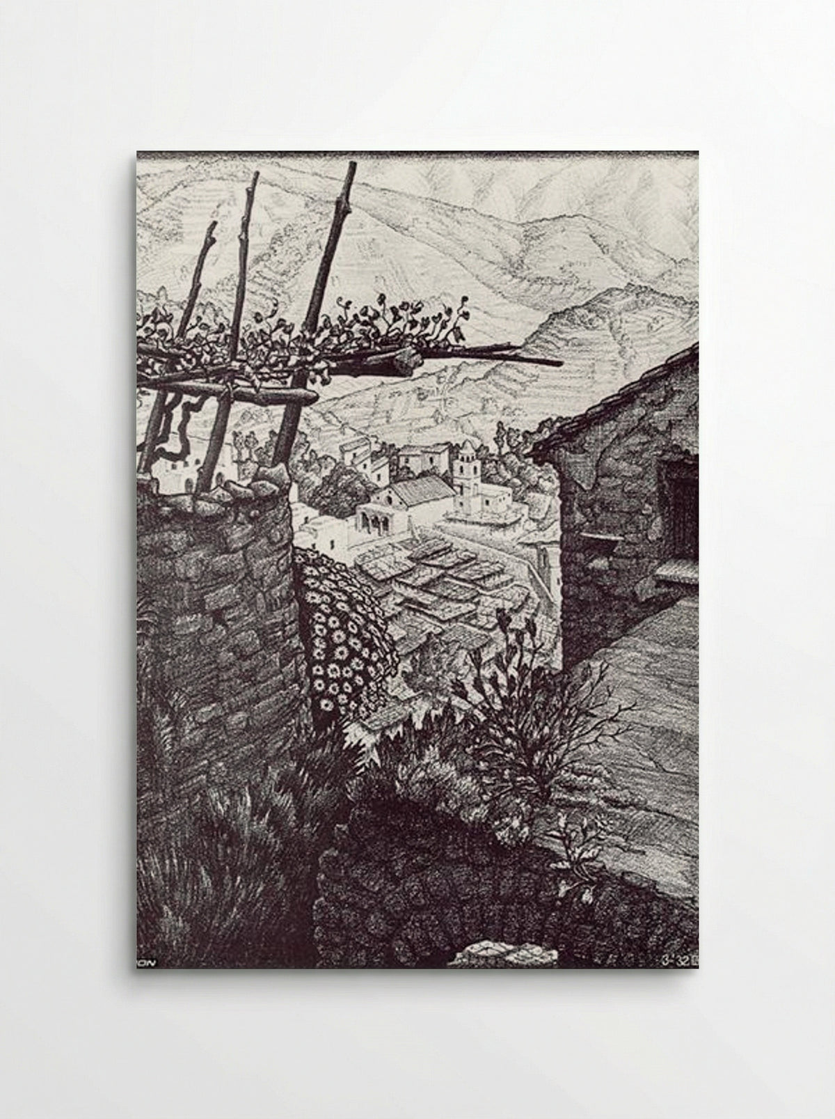 The Hamlet of Turello, Southern Italy - M.C. Escher - Poster