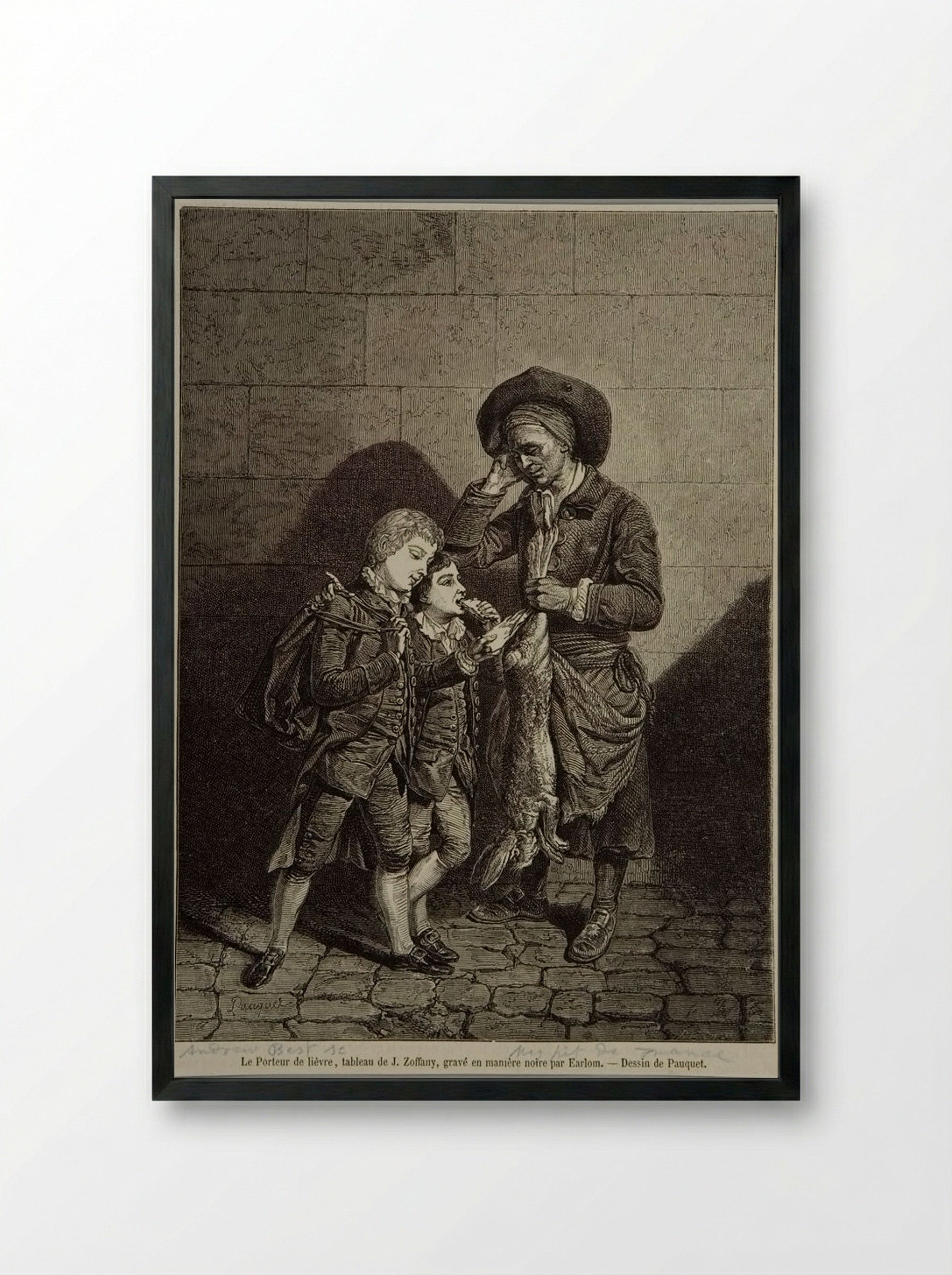 The Hare Bearer - Best et Cie - Framed Print Black