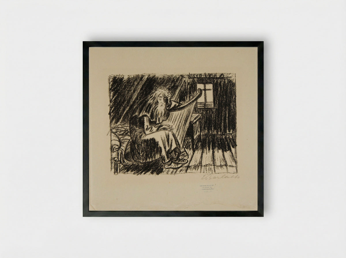 The Harpist - Ernst Barlach - Framed Print Black