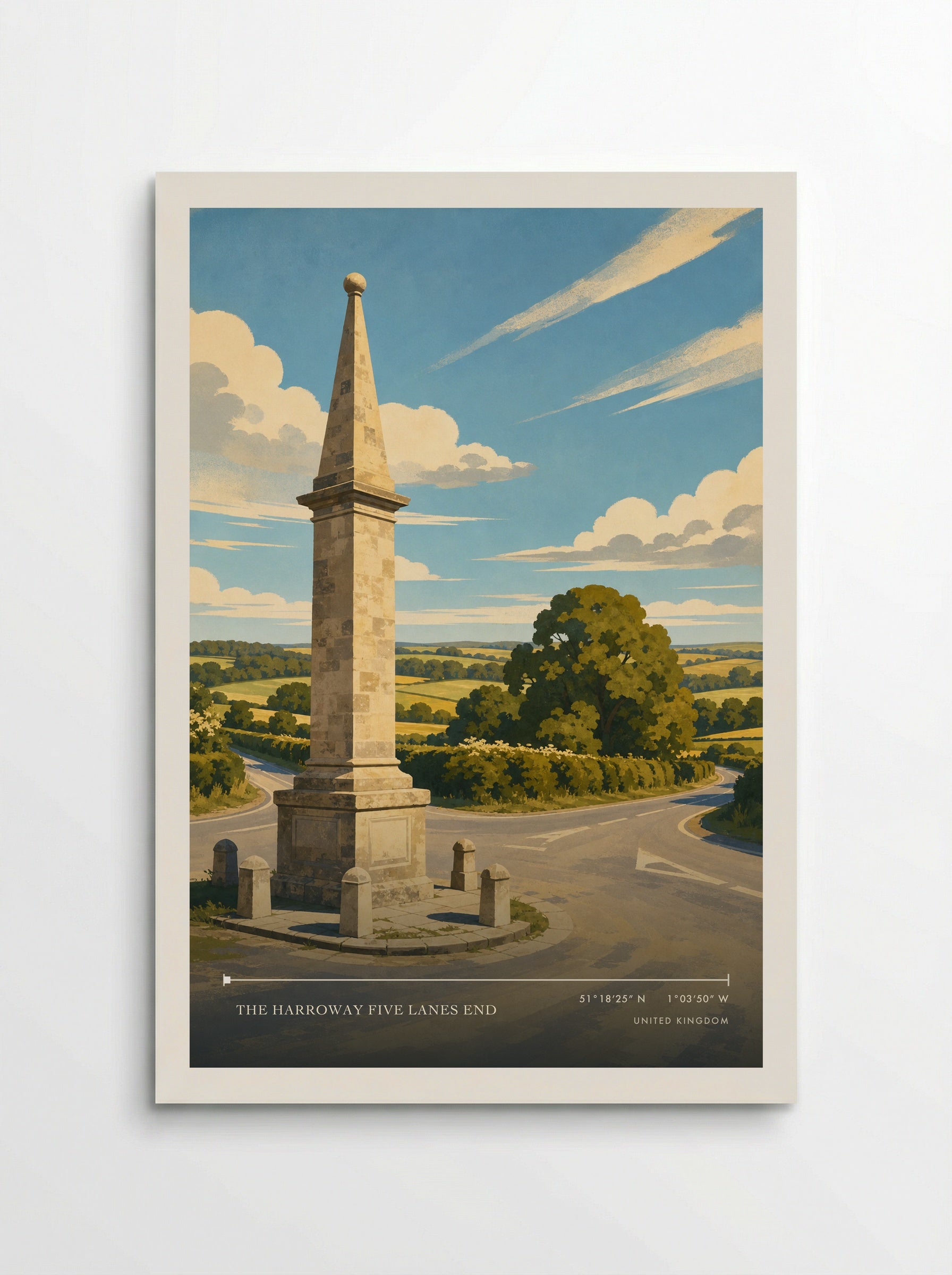 The Harroway Five Lanes End United Kingdom Travel Poster - Poster
