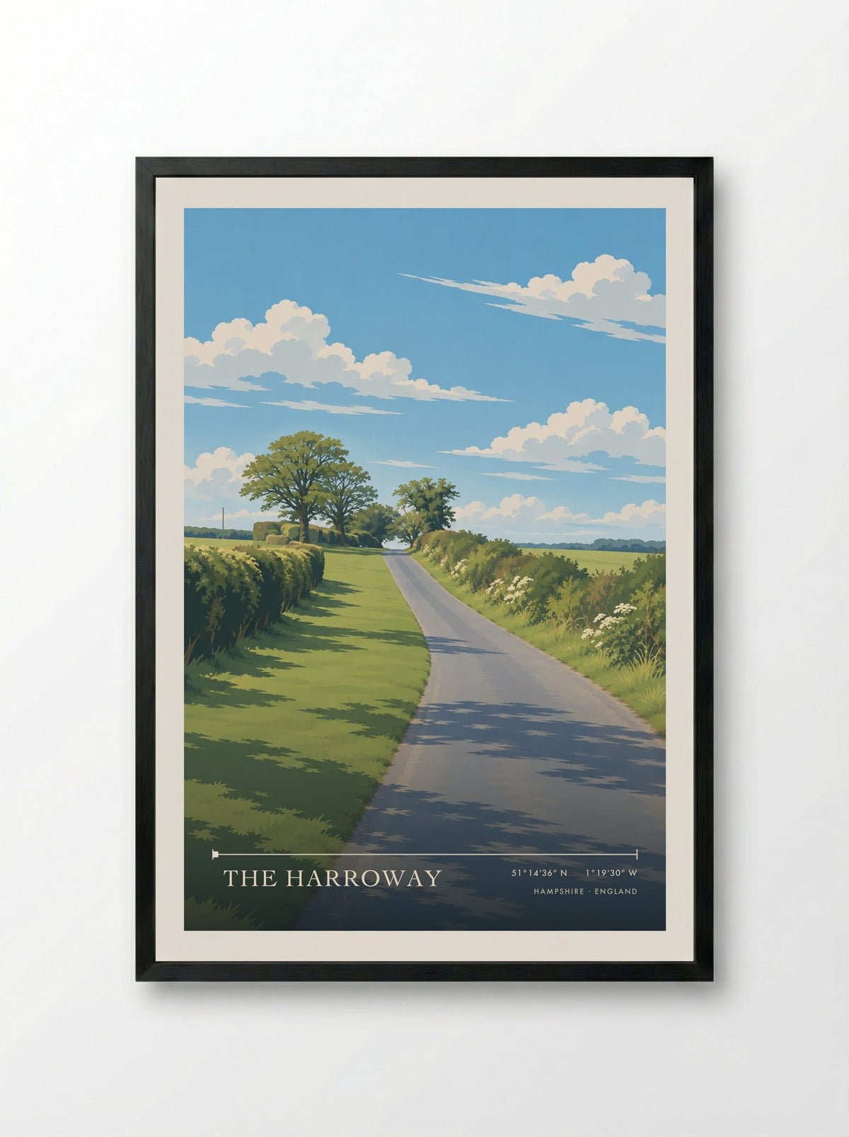 The Harroway, Hampshire | Travel Poster - Framed Print Black